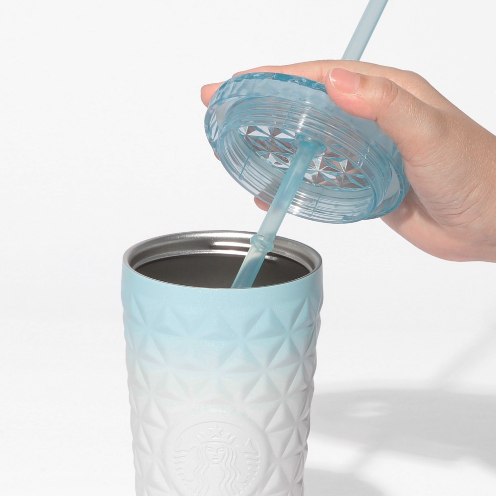 《日本🇯🇵 STARBUCKS 2026 Happy Spring Days 限定系列》不鏽鋼粉藍漸變冷飲杯 591ml