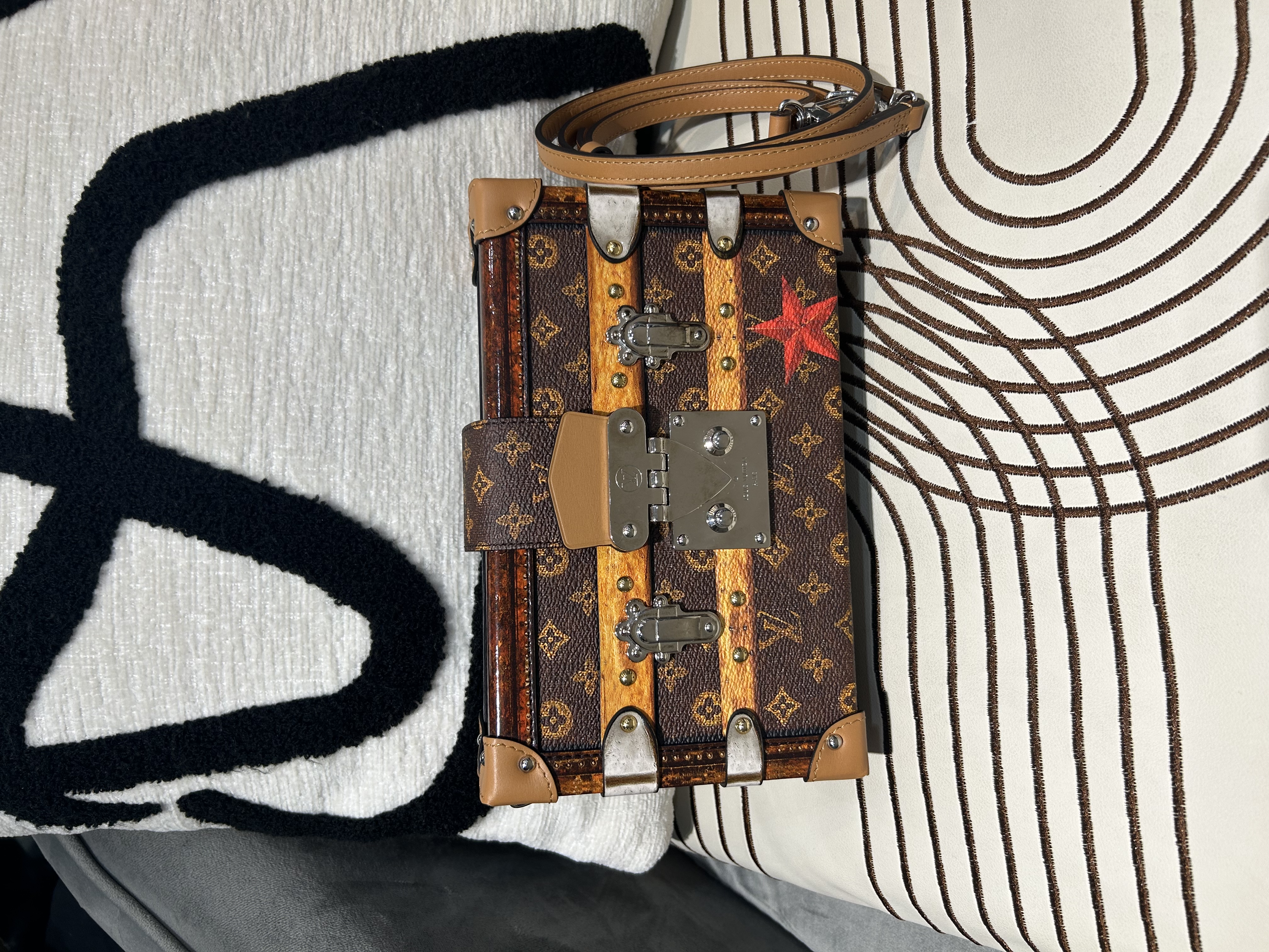 LV Time Trunk Petite Malle Shoulder Bag 硬箱肩背包 M52737 100%Authentic, 99%New ☑️晶片☑️Strap☑️Dust bag