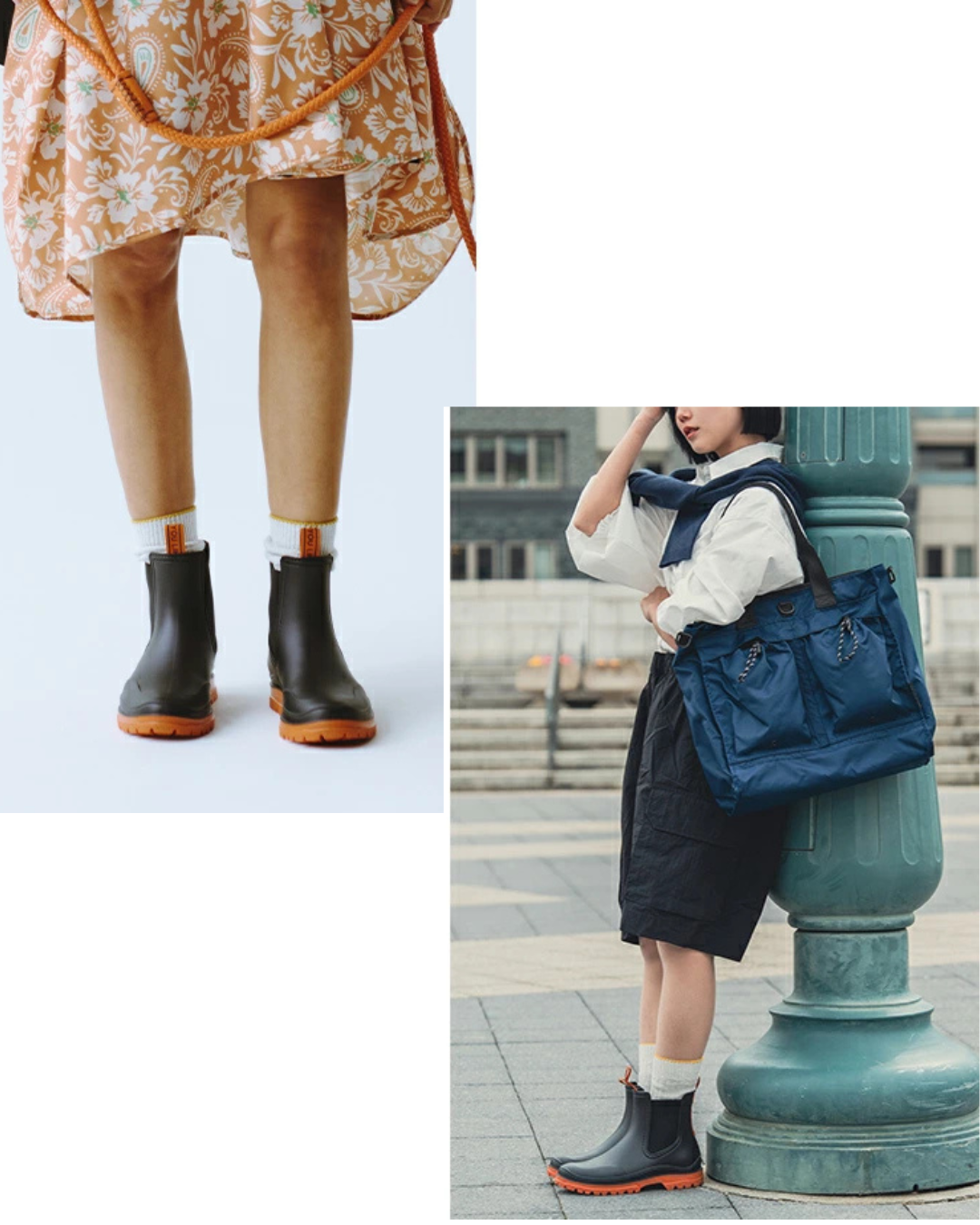 日本代購【 2026新商品 日本直送 KiU 撞色 短身 防雨 短靴 男女啱着 | Two‑Tone Short Rain Boots unisex 】﻿