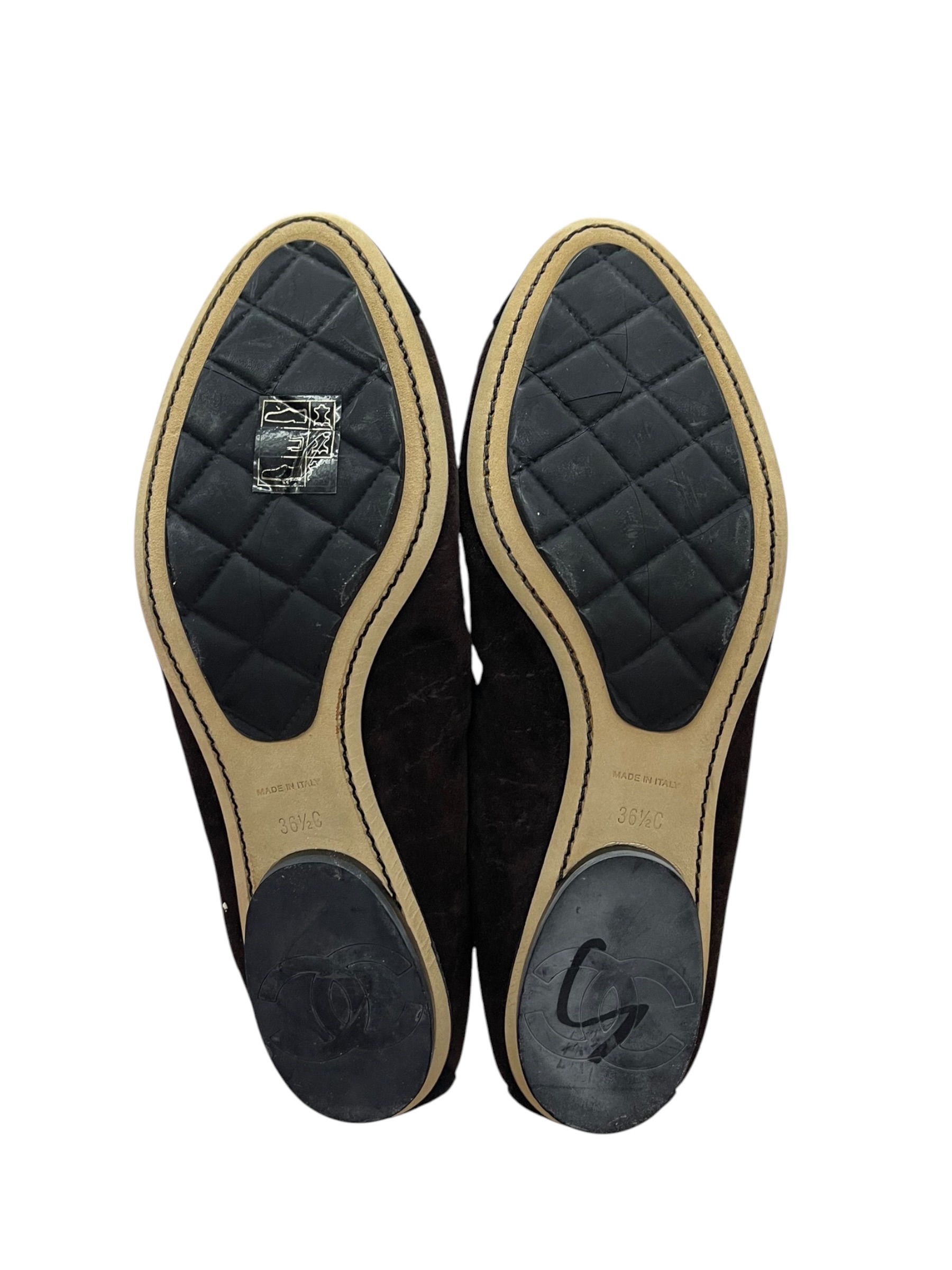 Pre-Owned Chanel Suede Cap Toe Ballerina Flats / Product Code: 080520