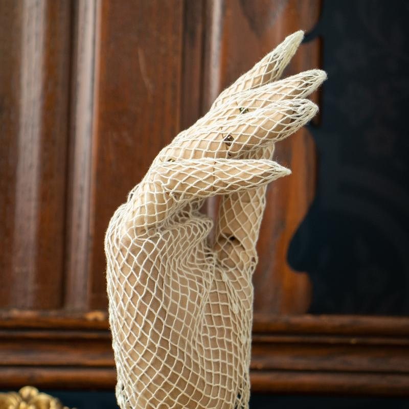RARE! Antique Turn of Century/Edwardian Crochet Lace Glove(CD086/CD087)