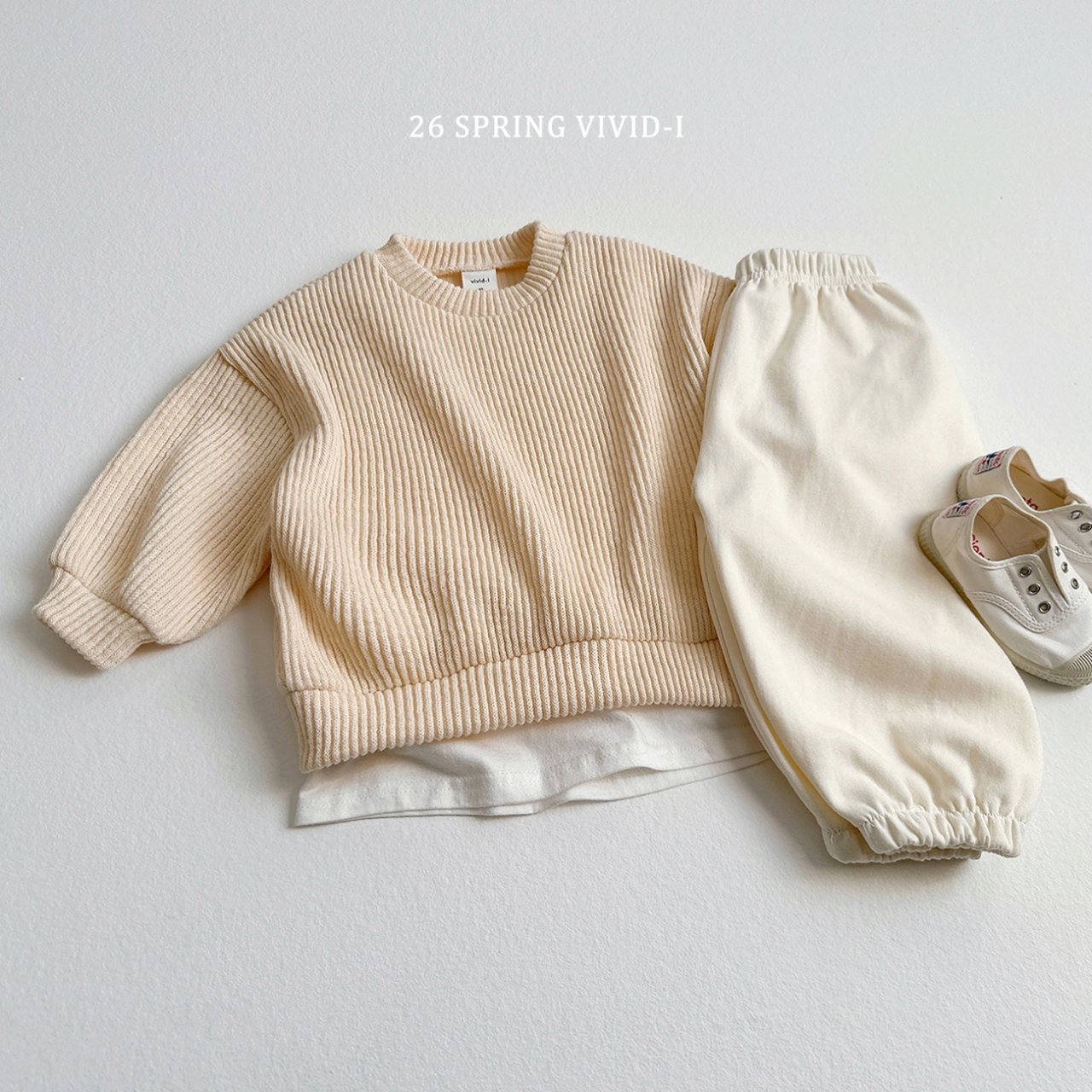 🌸預訂 韓國直送🌸🇰🇷VIVIDI三色寬鬆羅紋針織衛衣