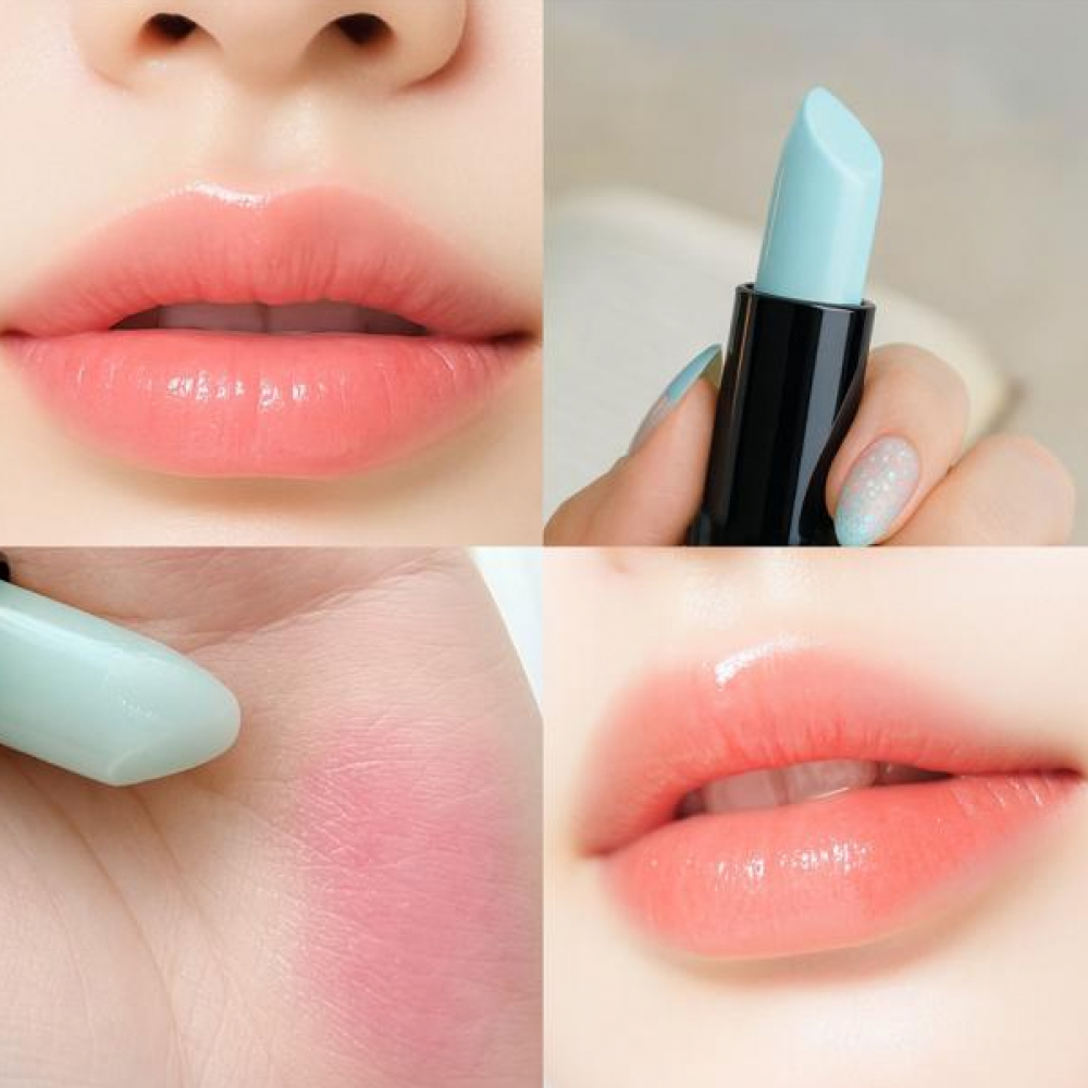 專屬你的粉嫩色 台灣製星光藍變色潤唇膏4g 