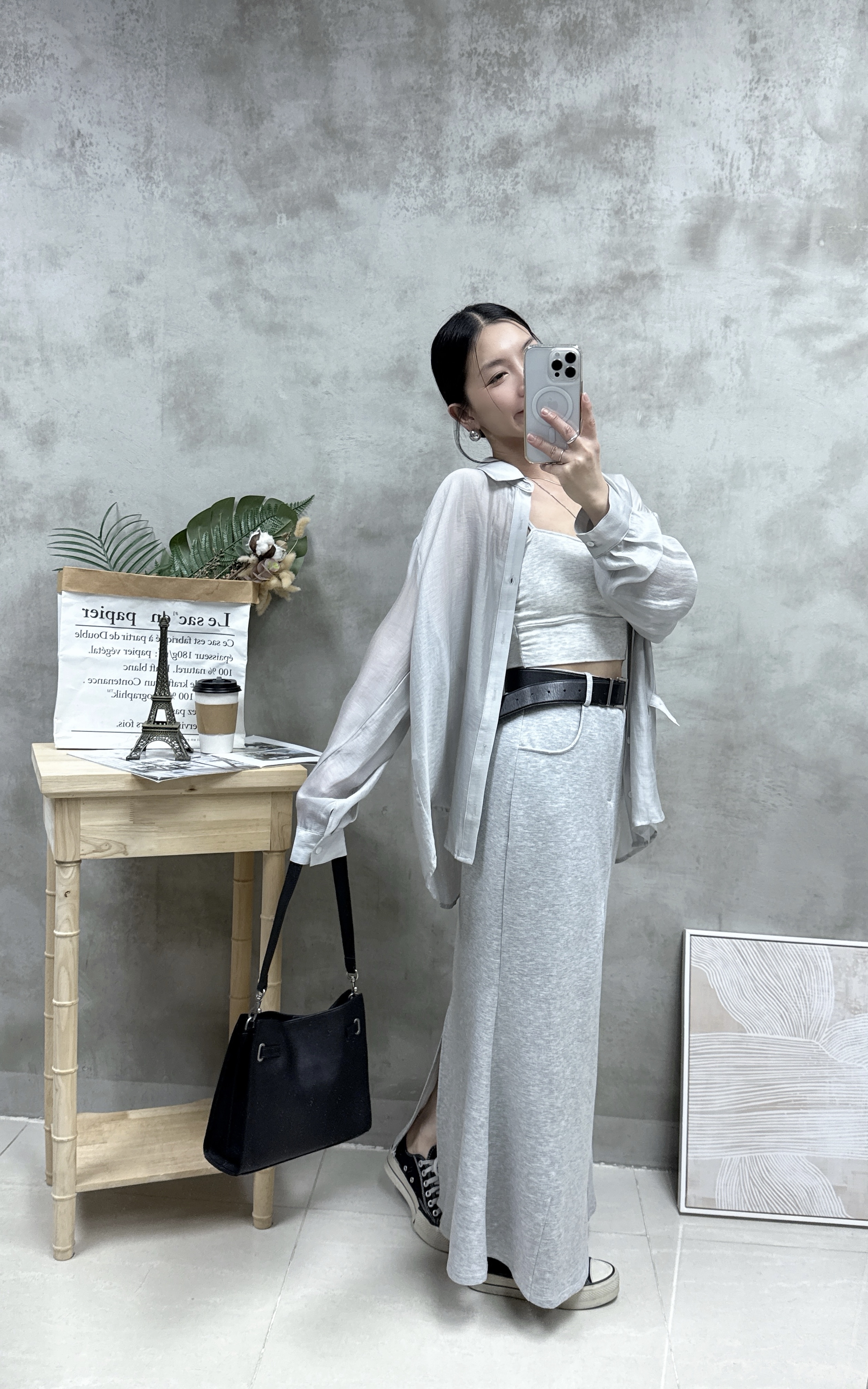 絲質側扣防曬恤衫