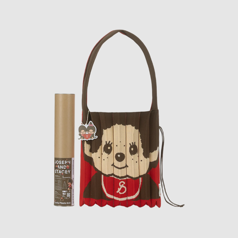 [JOSEPH AND STACEY x monchichi] Lucky Pleats Knit M Monchhichi Boy Brown