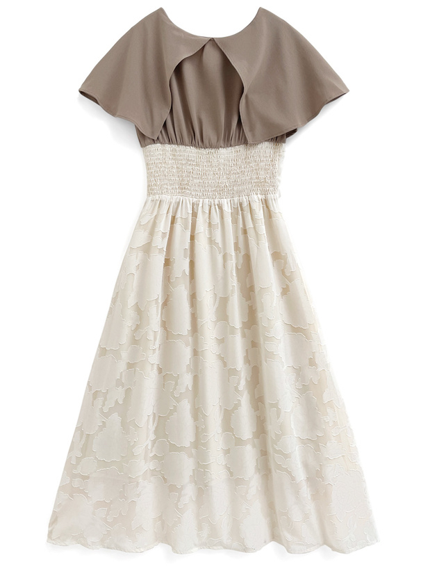 花卉圖案拼接連身裙[pr56]