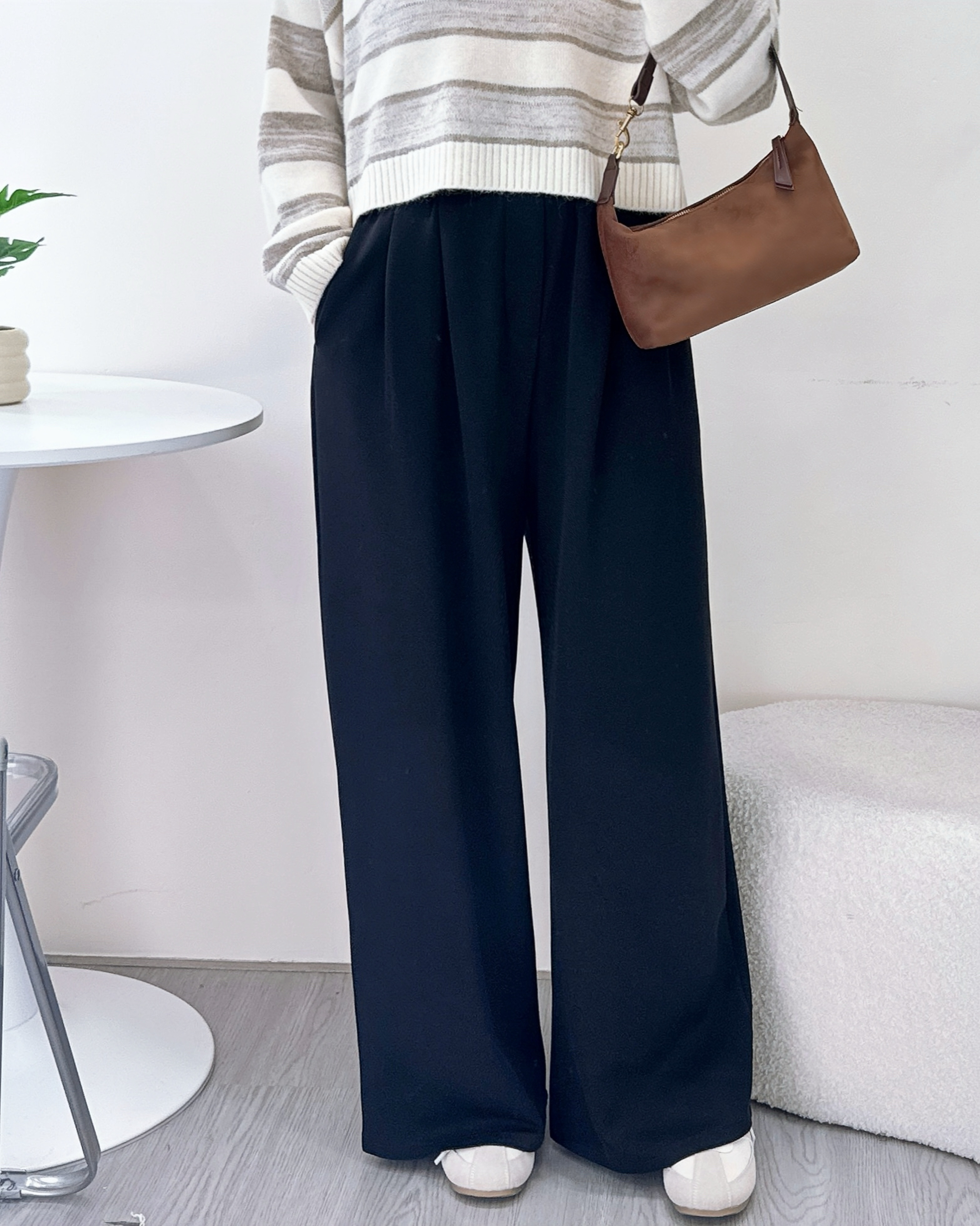 滑嘟嘟免燙垂感休閒闊褲 3色