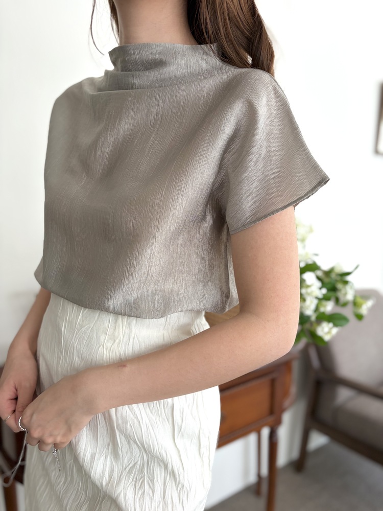 Odette Sheen Top (Silver Grey)