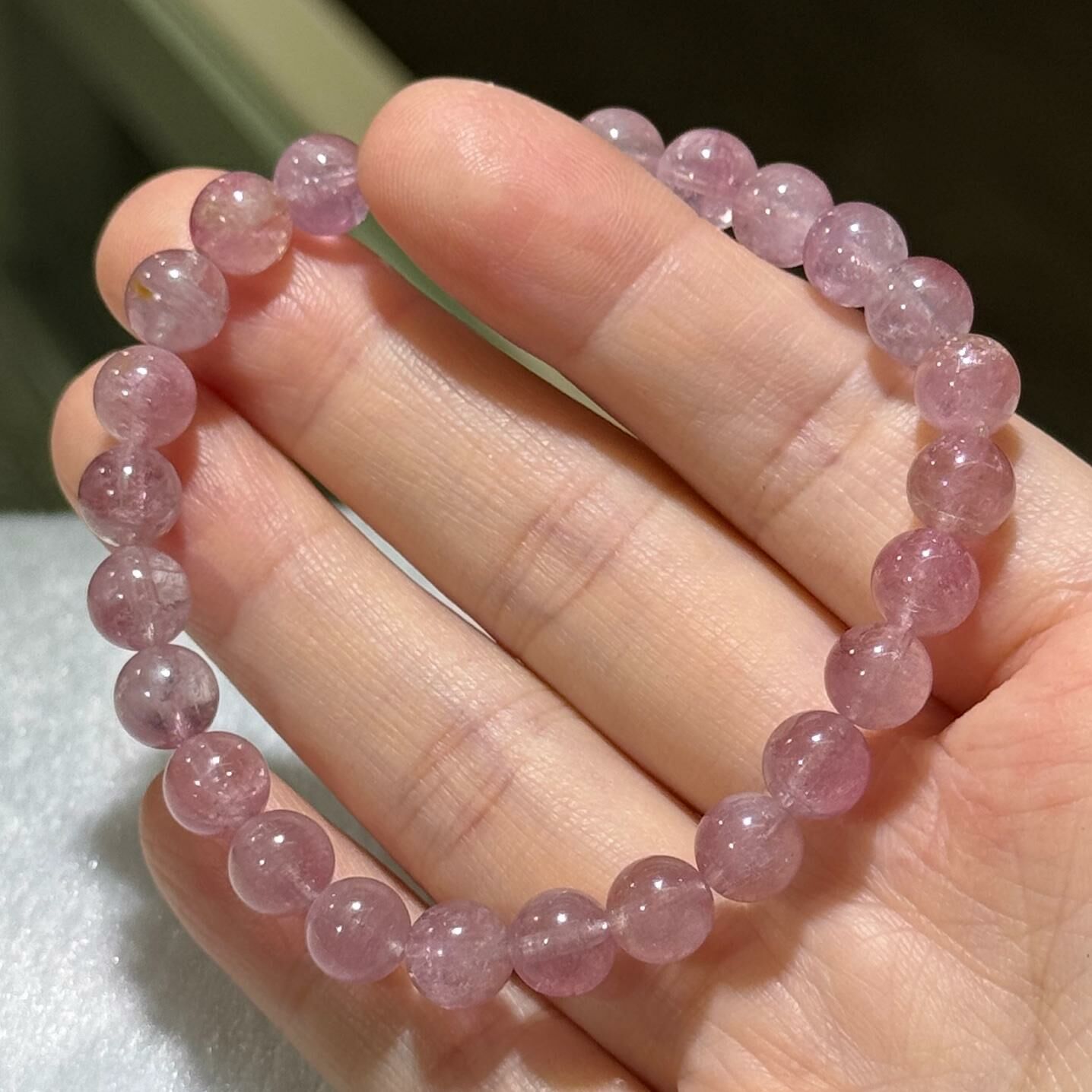 高品✨粉紅碧璽手串 7 mm +/- - 1