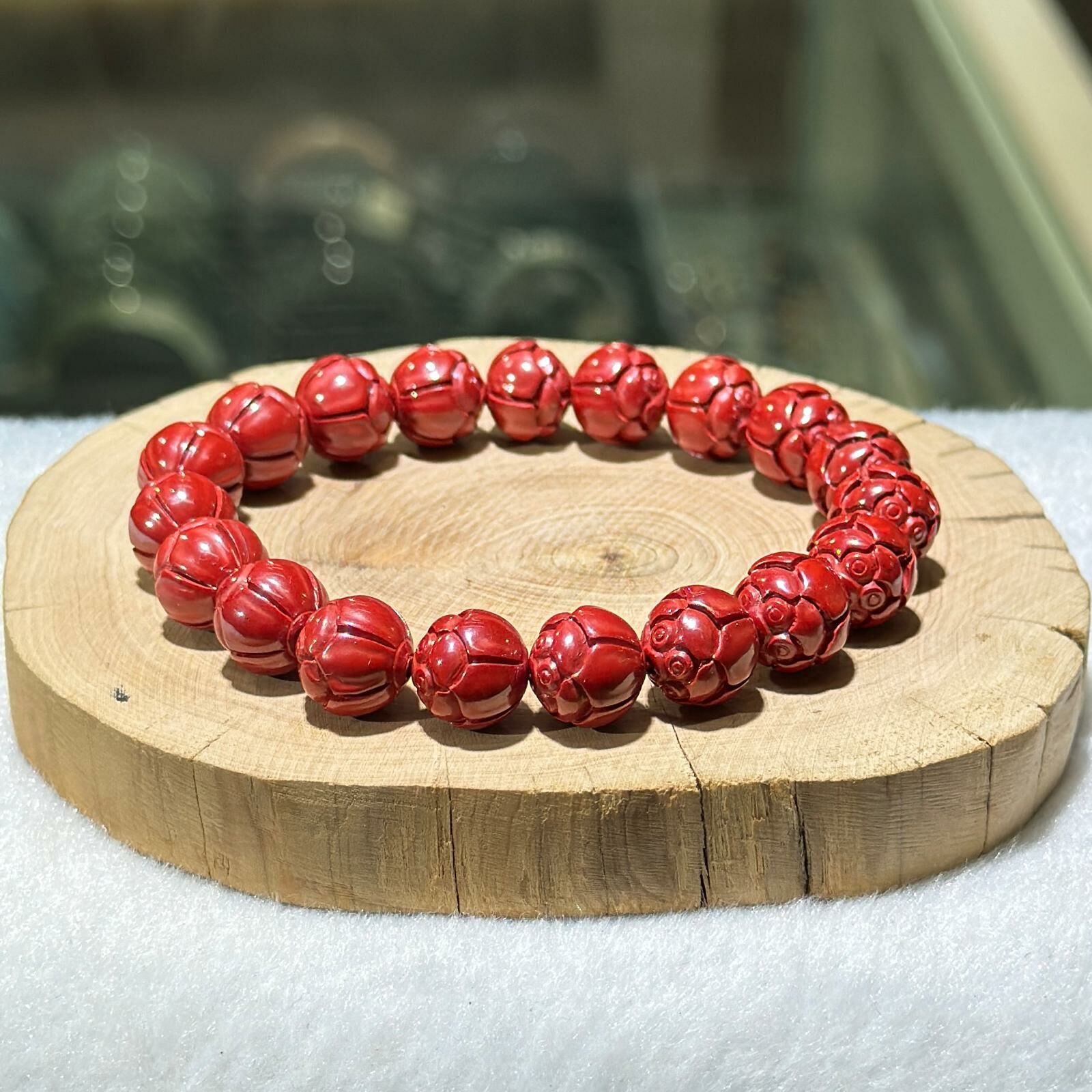 紫金砂雕刻手串 10 mm +/-