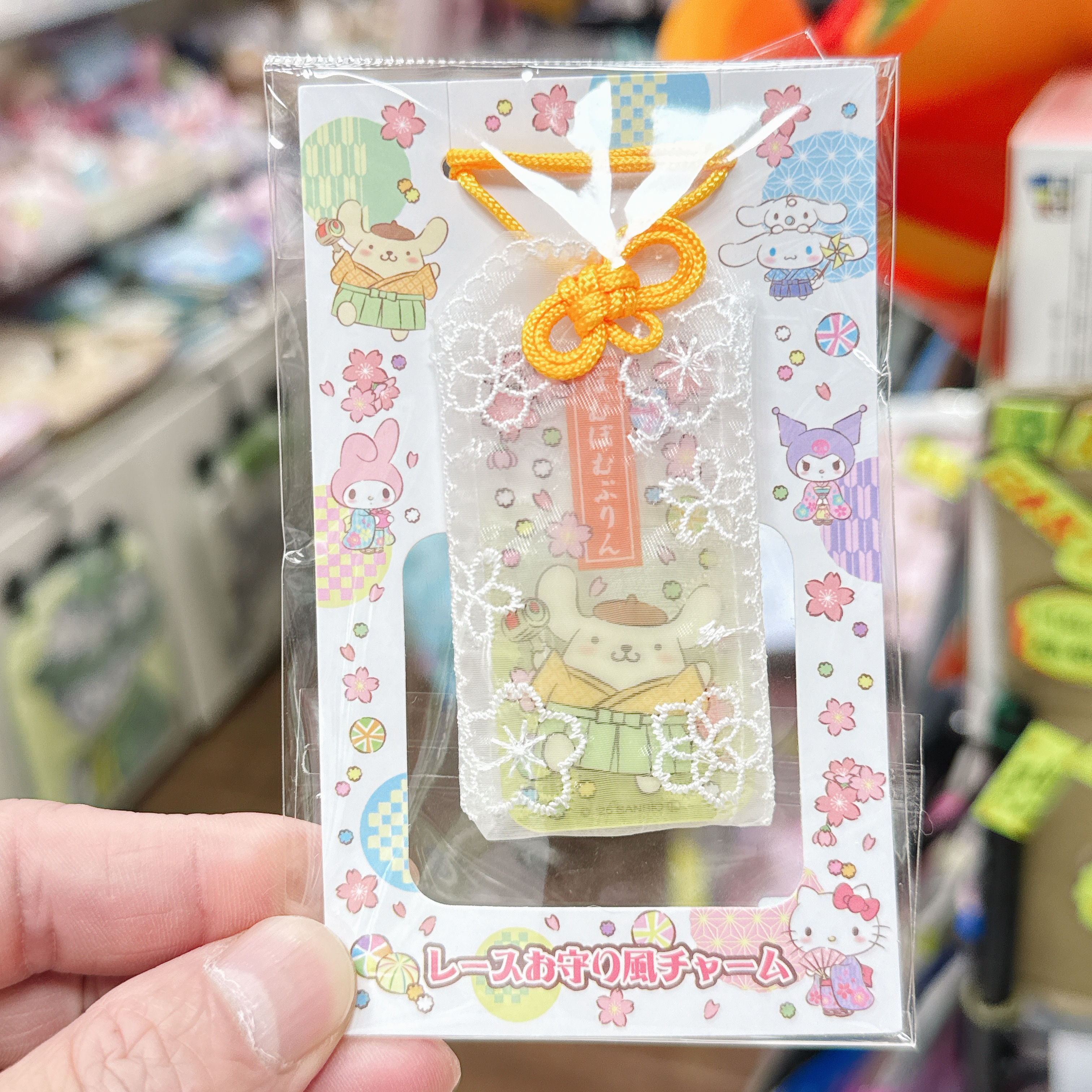 日本版Sanrio透明刺繡-櫻花圖案 御守掛飾
