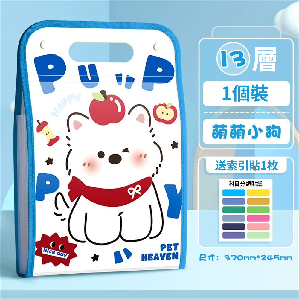 學生試卷夾 文件袋 文件夾 學習用品 分類收納袋 分類風琴包 [平行進口] HK2739