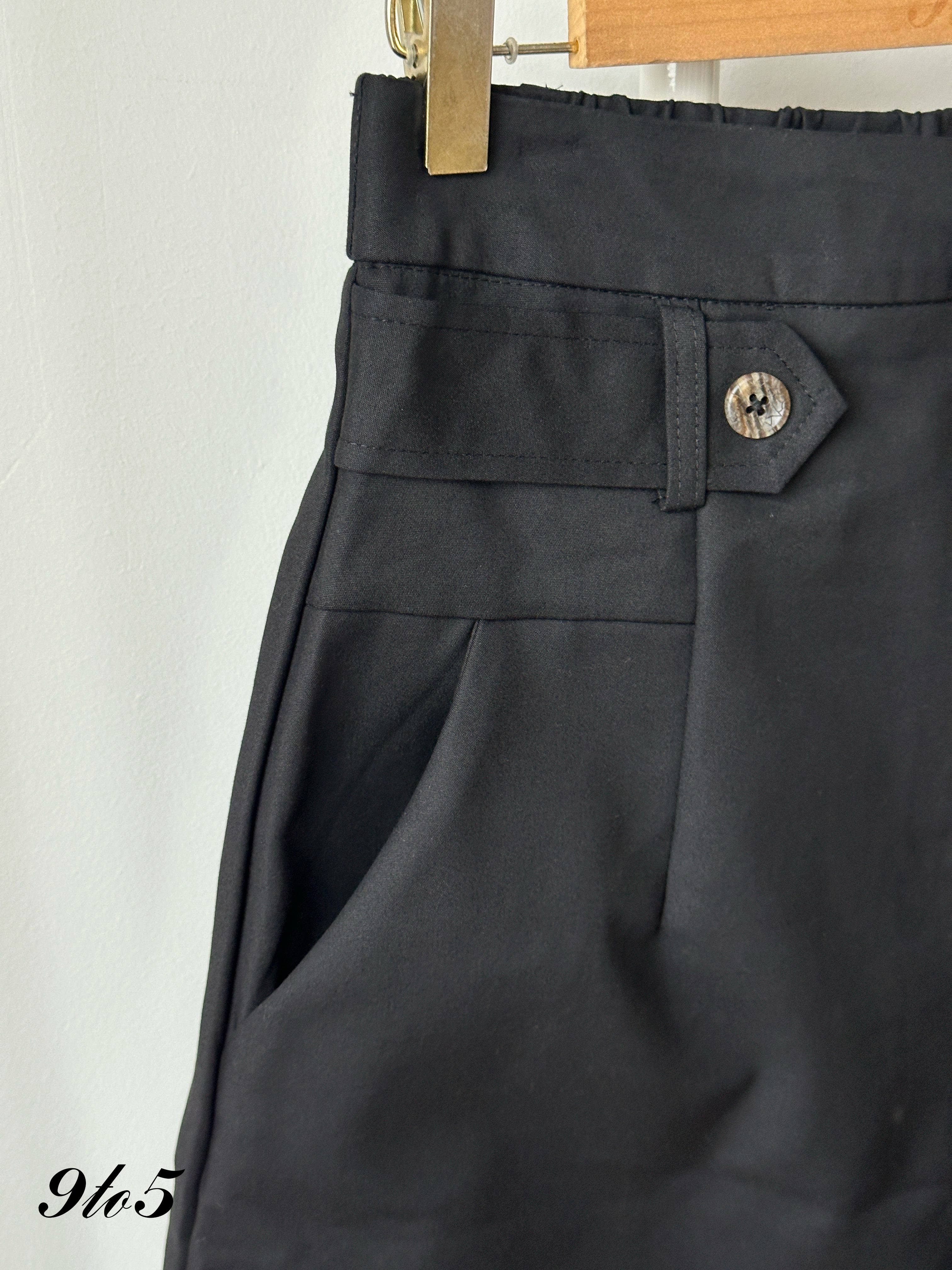 S1979 A Line Midi Skirt - Black & Grey