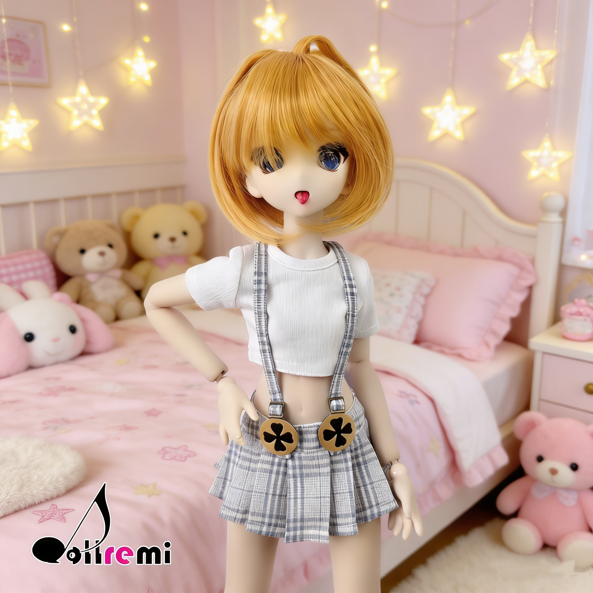 【dollremi】(DD0852) 吊帶格子裙套裝 Strap plaid skirt suit