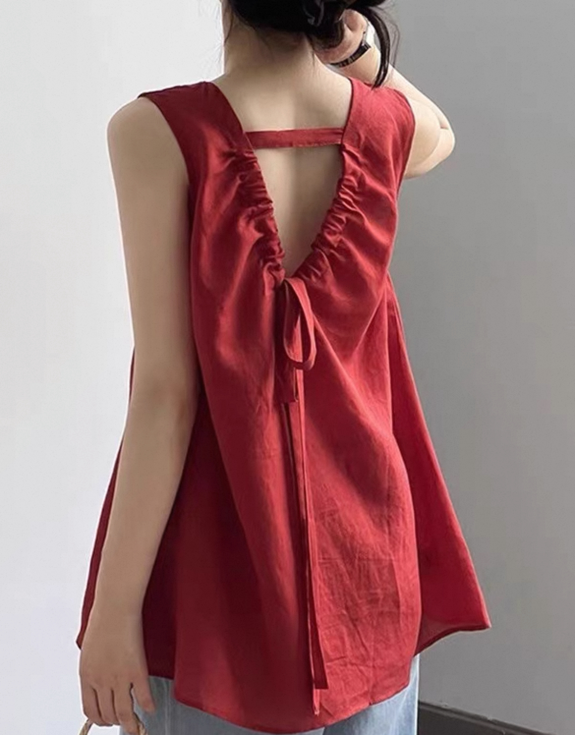 TP235 蝴蝶结绑带露背