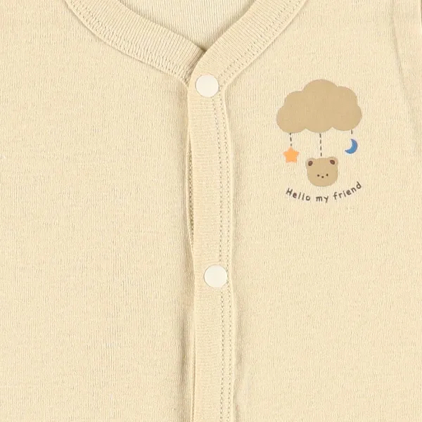 🇯🇵預訂 日本直送🇯🇵星月小熊滿印前開式純棉短袖包屁衣三件套