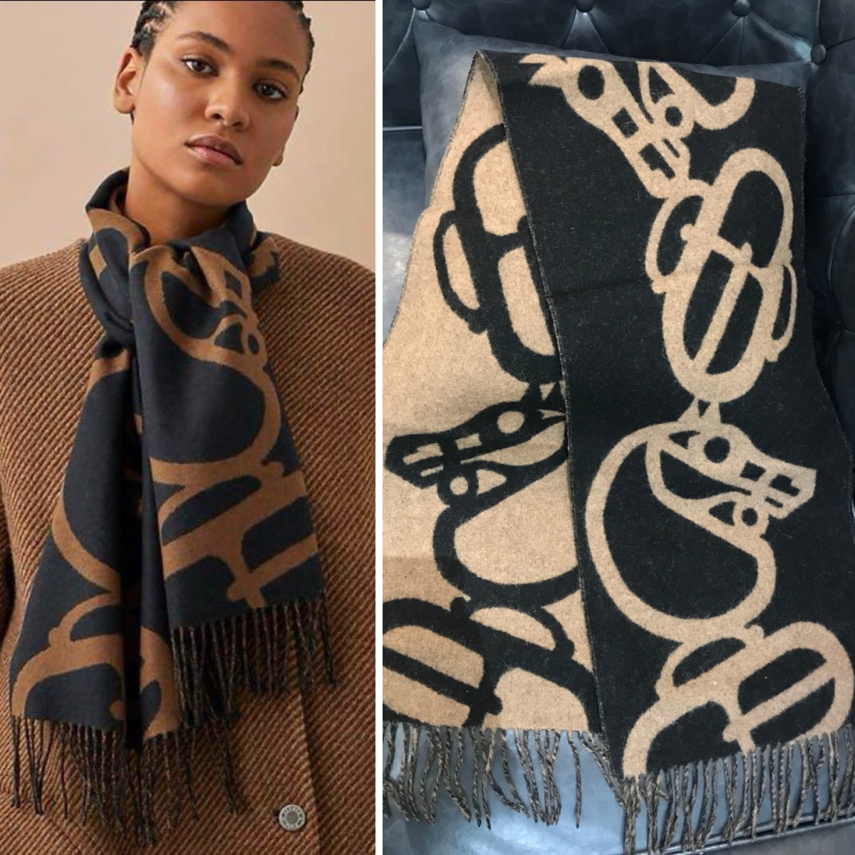 【現貨】Hermes 馬頭頸巾cashmere