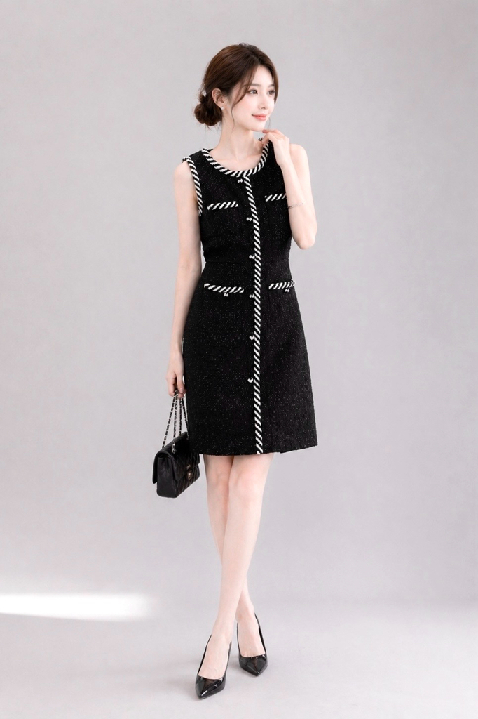 25961 Chérie Tweed Trim Dress