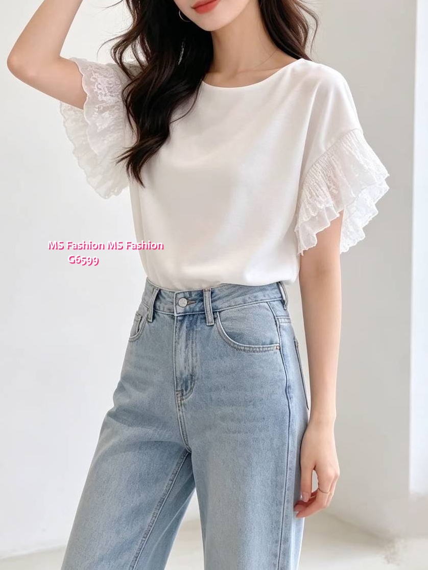 G6599 靚料lace袖top