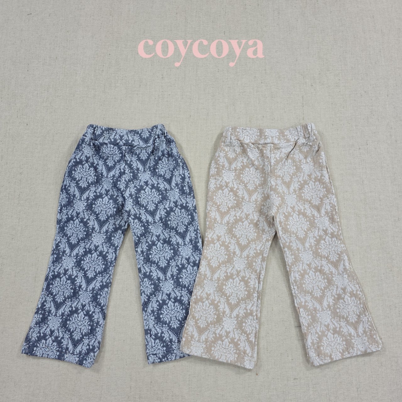 🌸預訂 韓國直送🌸🇰🇷COYCOYA兩色奢華提花半喇叭褲