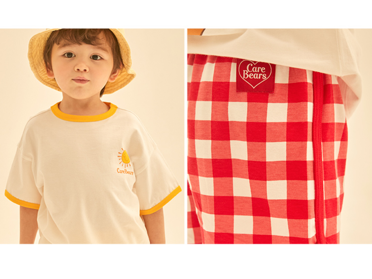 ☀️預訂 韓國直送☀️🇰🇷正版Care Bears兩色溫柔小熊印花格紋上下套裝