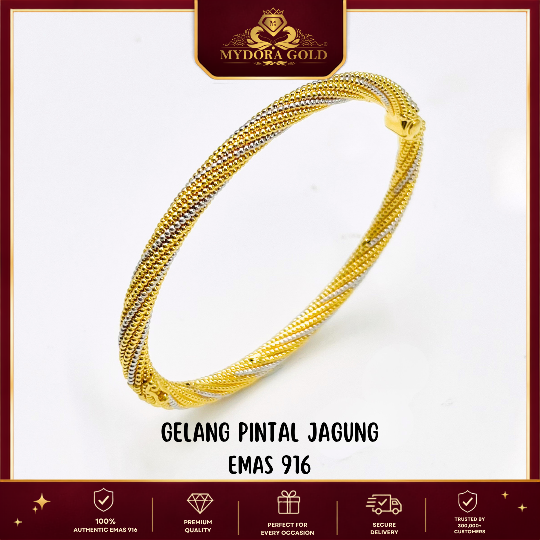 MYDORA Gelang Pintal Jagung | Emas 916/22k