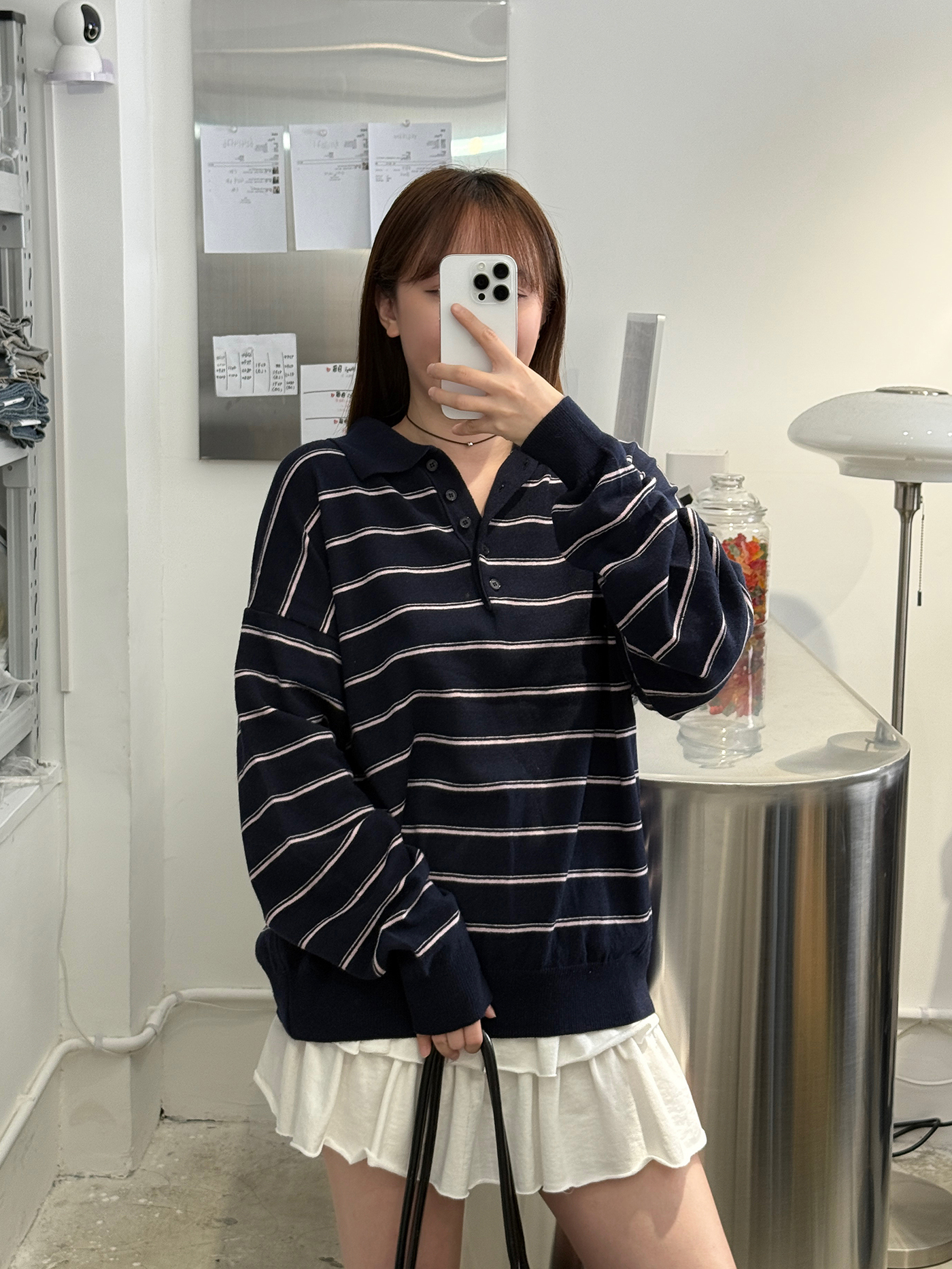 𝐂𝐨𝐥𝐥𝐚𝐫𝐞𝐝 𝐬𝐭𝐫𝐢𝐩𝐞𝐝 𝐤𝐧𝐢𝐭 𝐭𝐨𝐩