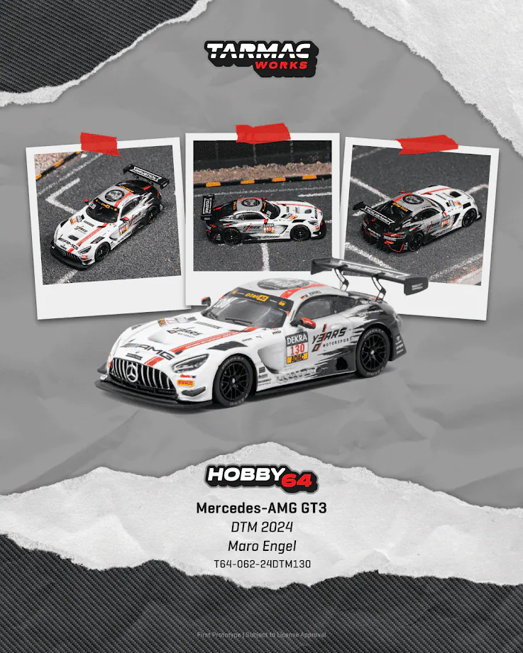 預訂 Tarmac Works 1/64 ( T64-062-24DTM130 ) Mercedes-AMG GT3 DTM 2024 Maro Engel｜ 預訂優惠價 Pre-Order Price: HK$145