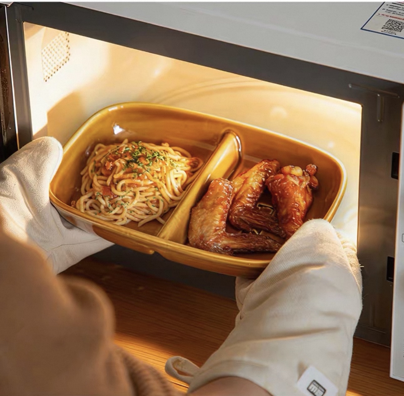 日本霜山耐高溫陶瓷分隔餐盤