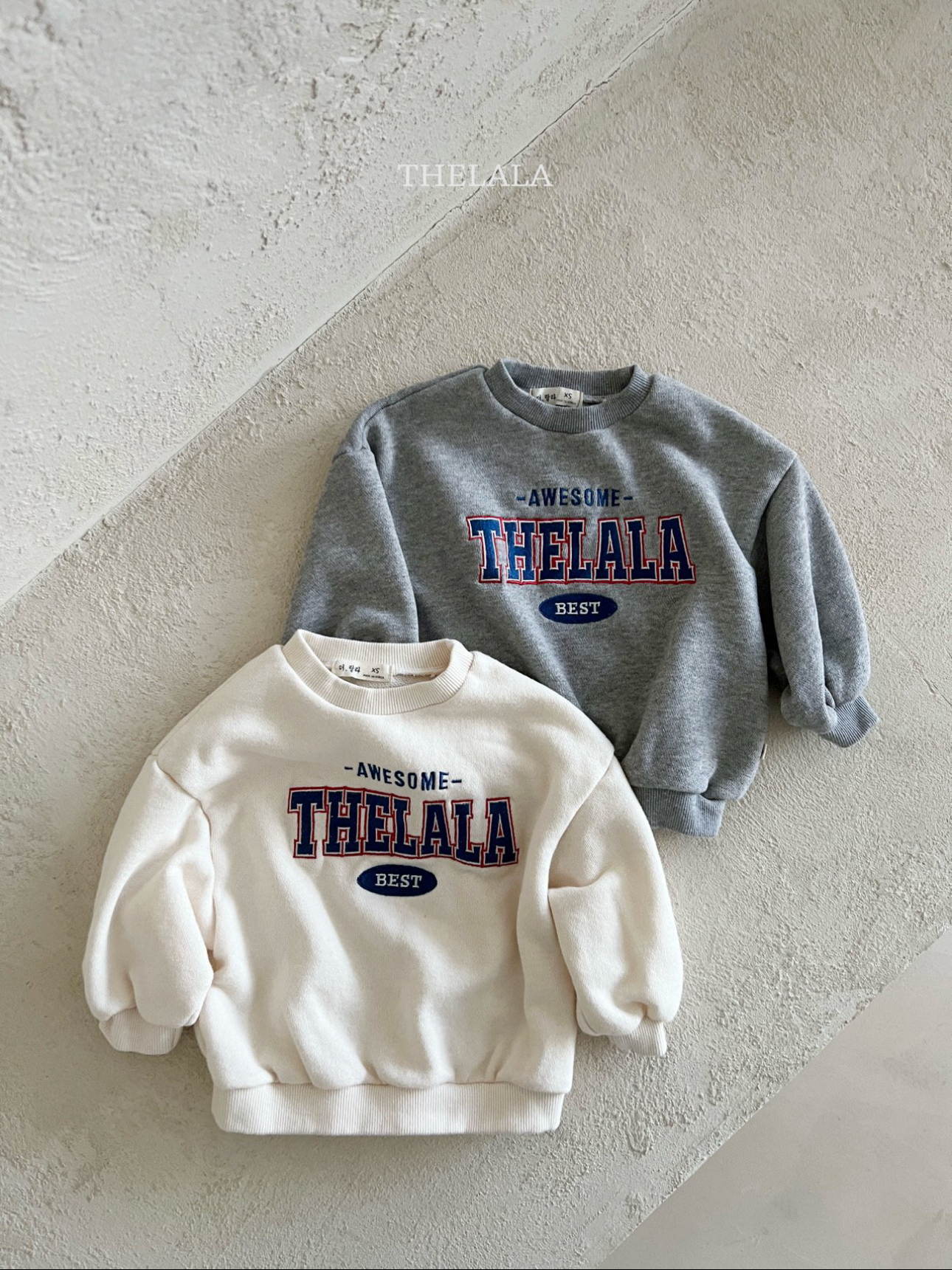 🌸預訂 韓國直送🌸🇰🇷THELALA兩色親子款標誌刺繡貼花衛衣