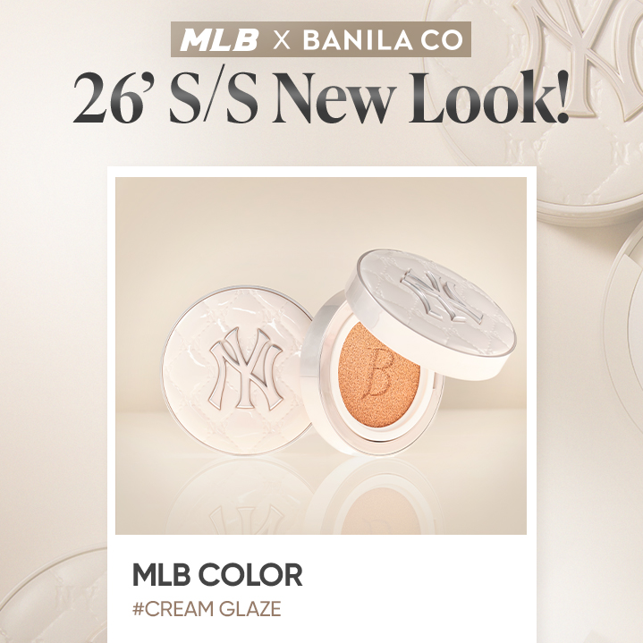 [MLB x BANILA CO] 限量版 CREAM GLAZE White Cushion 計劃套裝 