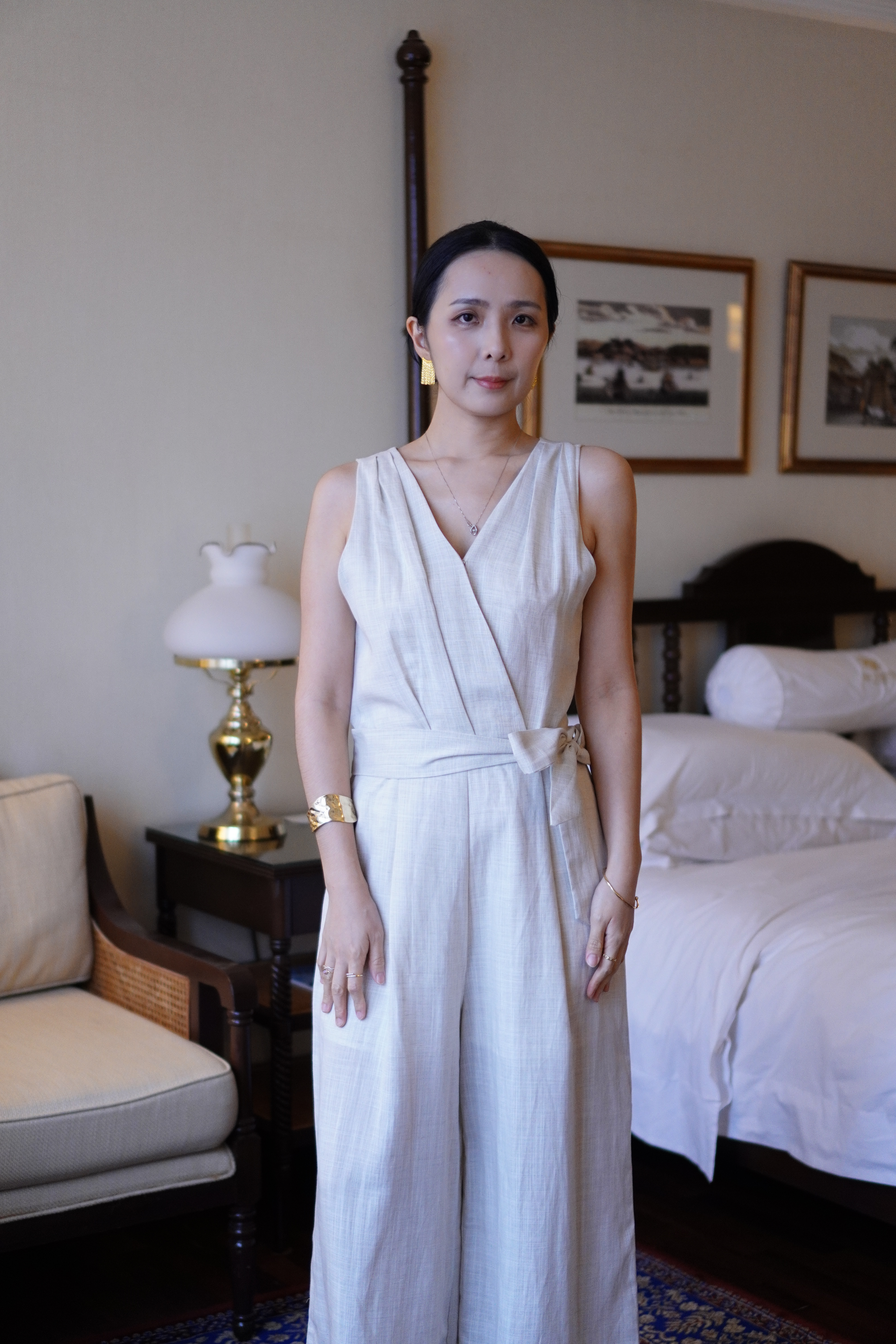 亚麻阔腿连体裤 Linen Jumpsuits