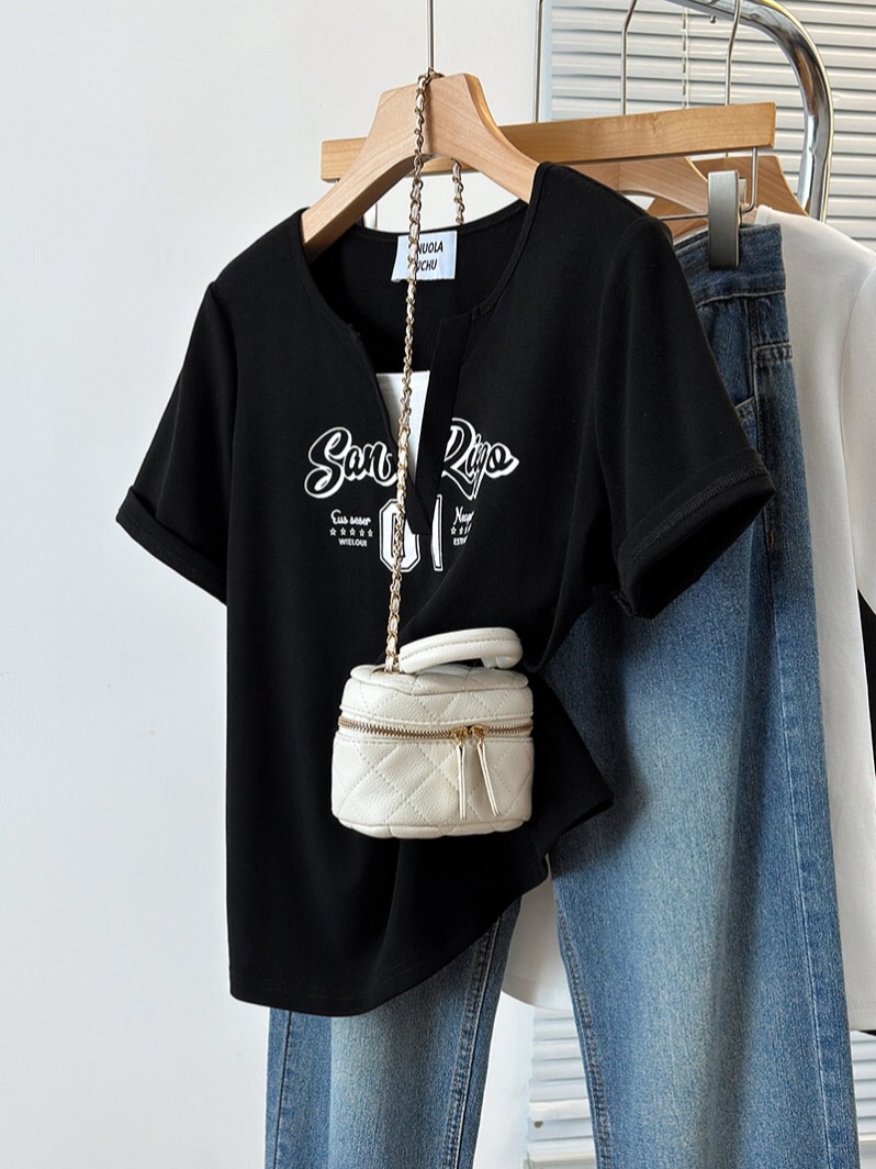 B144(32637) 美式假两件SANDIEGO 01甜酷4色上衣