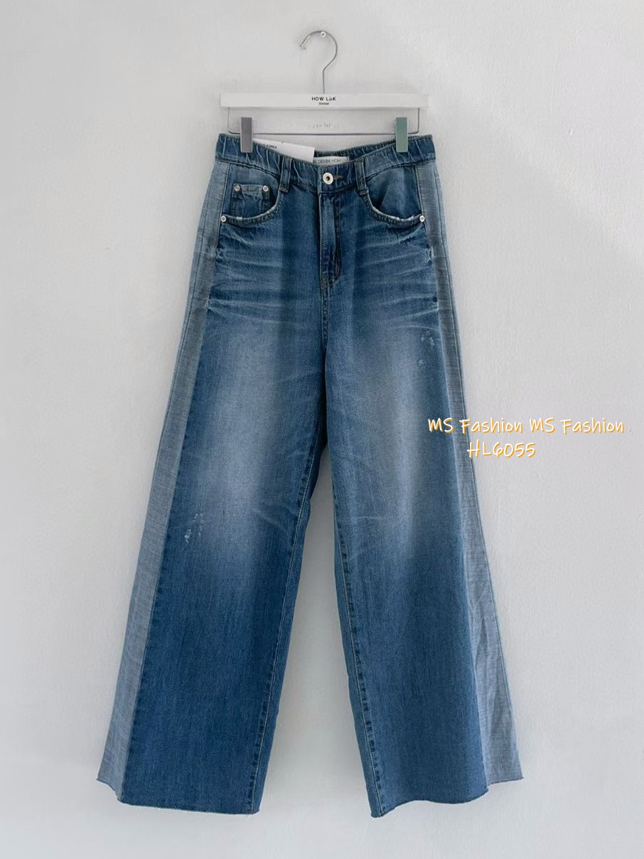 HL6055 韓國🌼Howluk拼色闊筒微喇叭牛