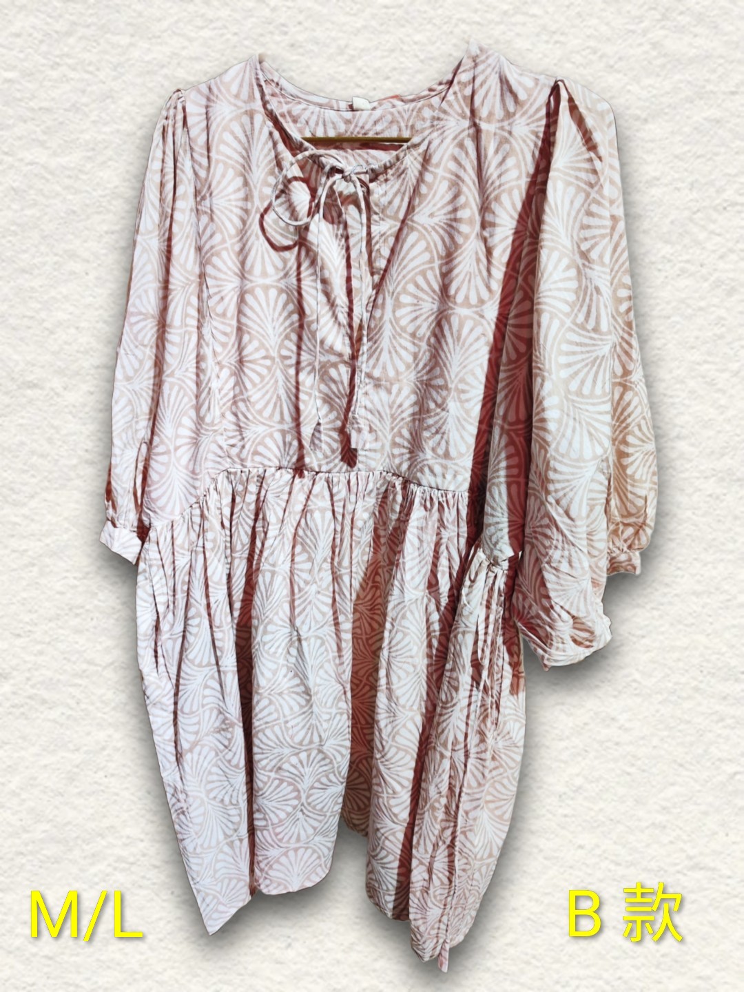 印度木刻印花純綿連身裙