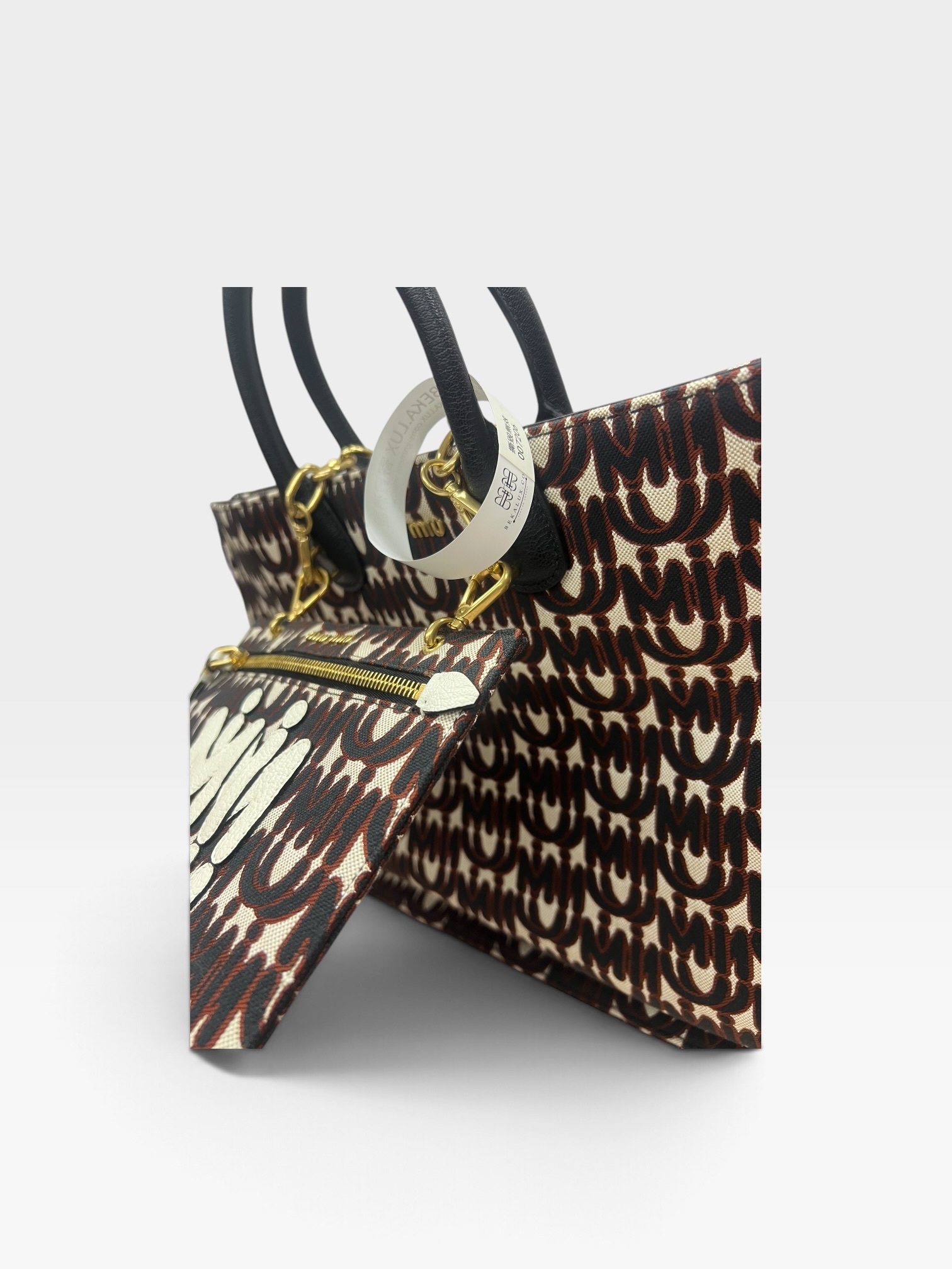 Pre-Owned Miu Miu Jacquard Fabric Tote Handbag /Product Code: 102306 