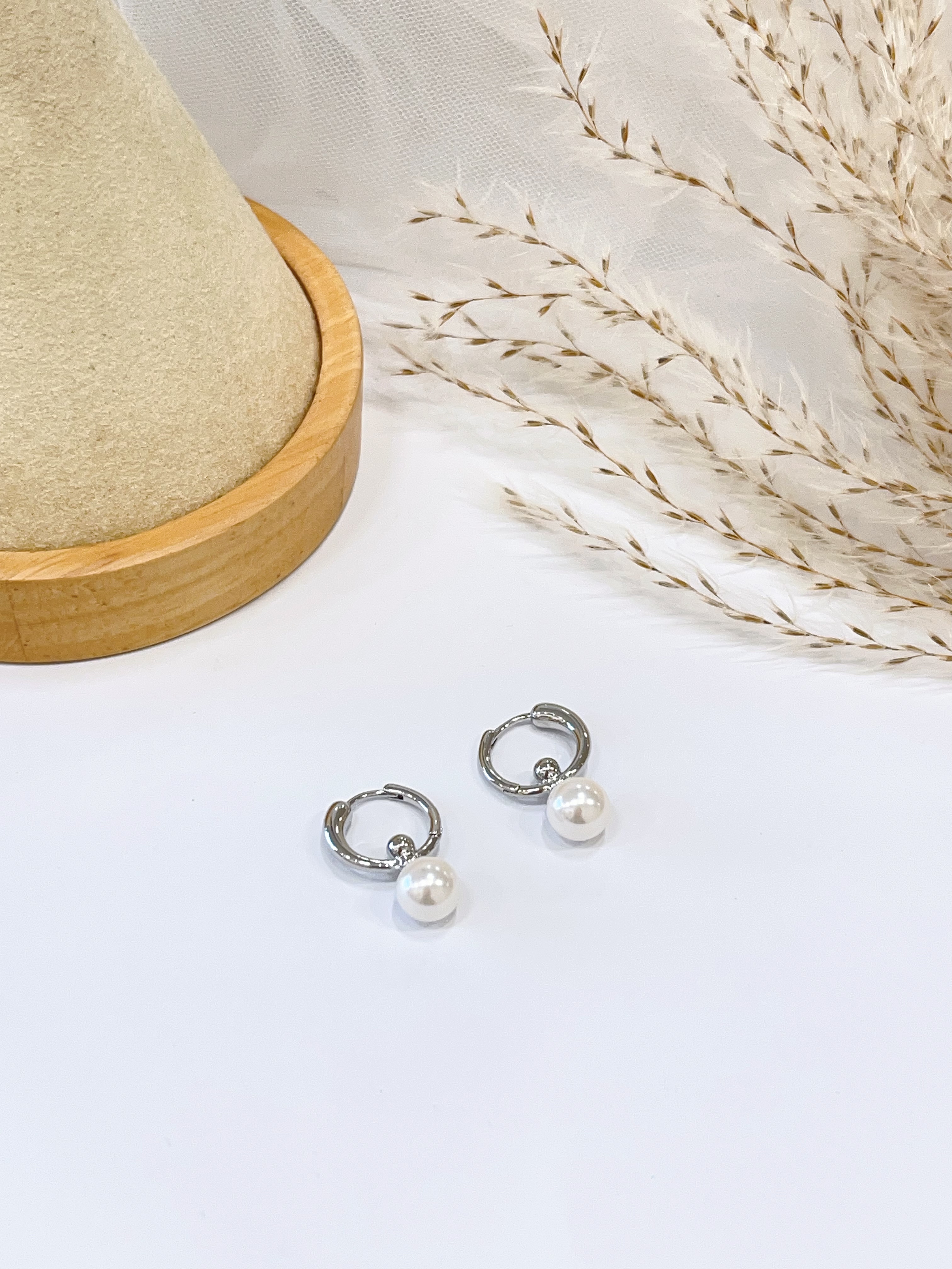 法式珍珠耳坠甜美耳环