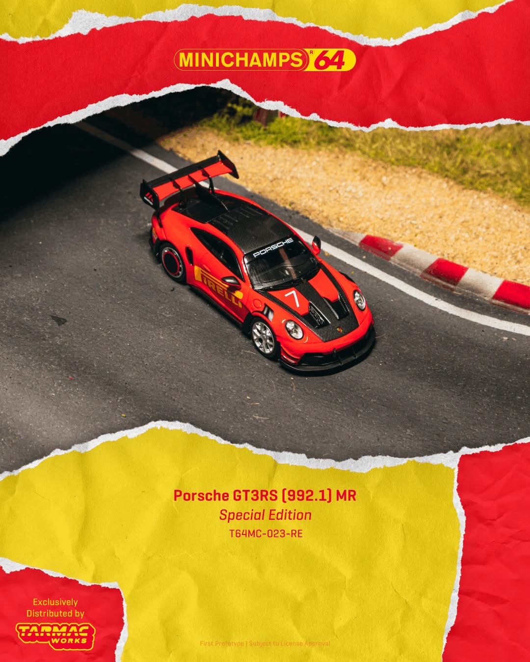 （預訂 Pre Order) Tarmac Works  ( T64MC-023-RE ) 1/64 Porsche GT3RS(992.1) MR Red