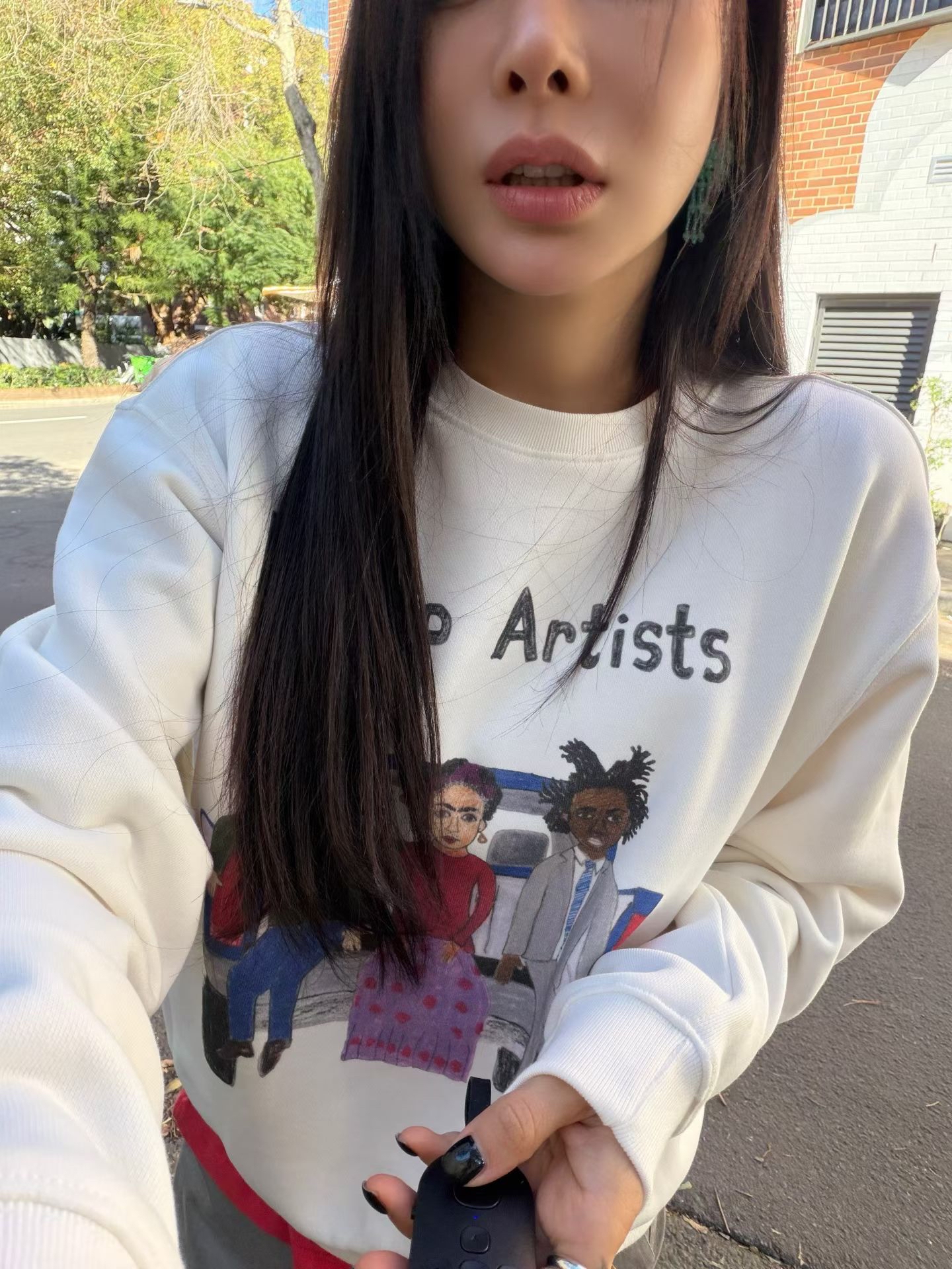 Artistic print sweatshirt