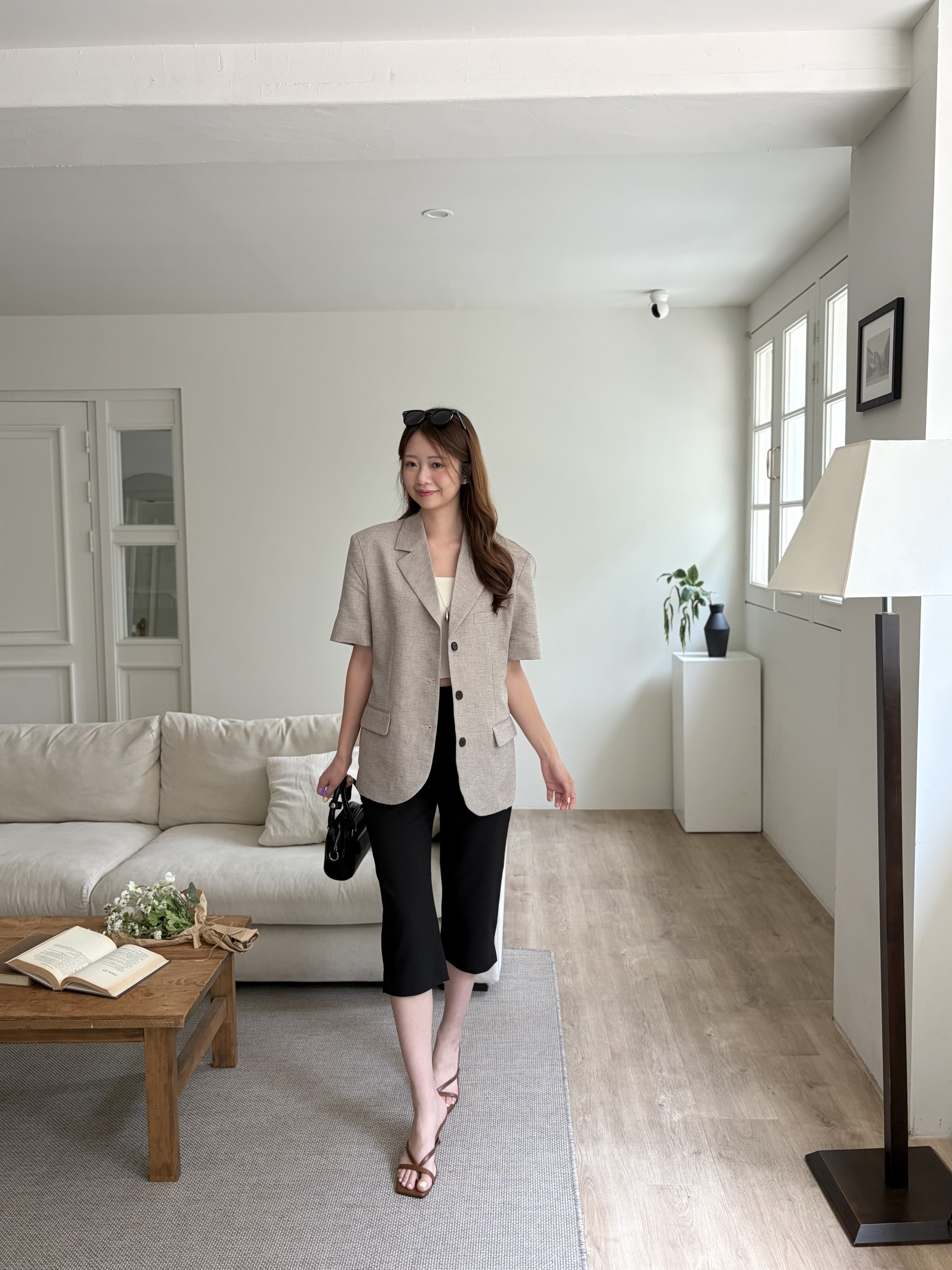 Side Slit Cropped Pants