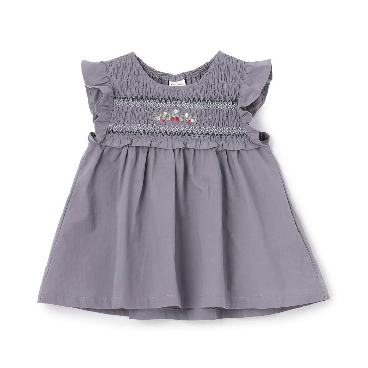 🇯🇵預訂 日本直送🇯🇵 Petit Main 三色草莓刺繡緞帶褶皺束腰上衣