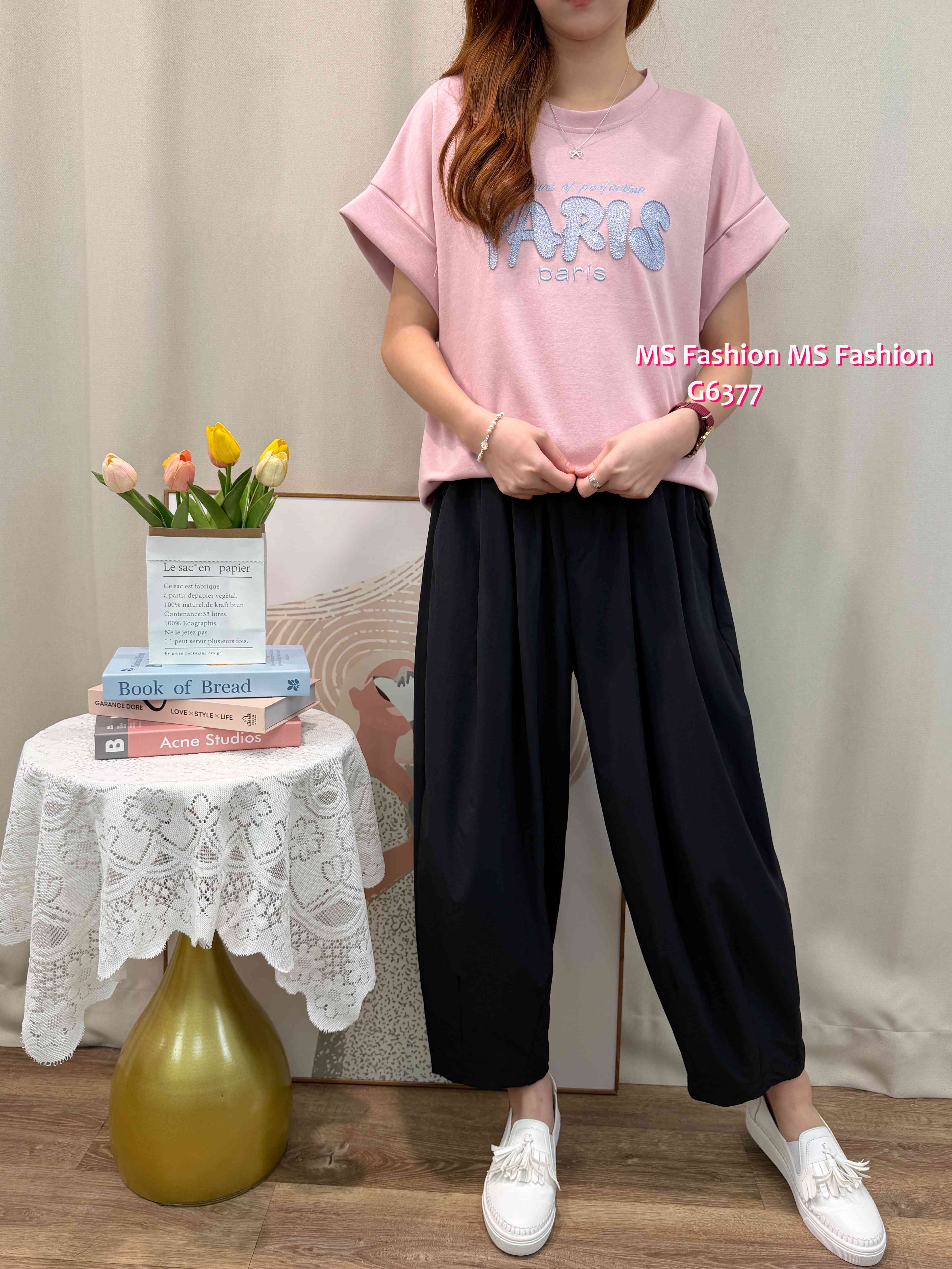 G6377 立體PARIS字母top