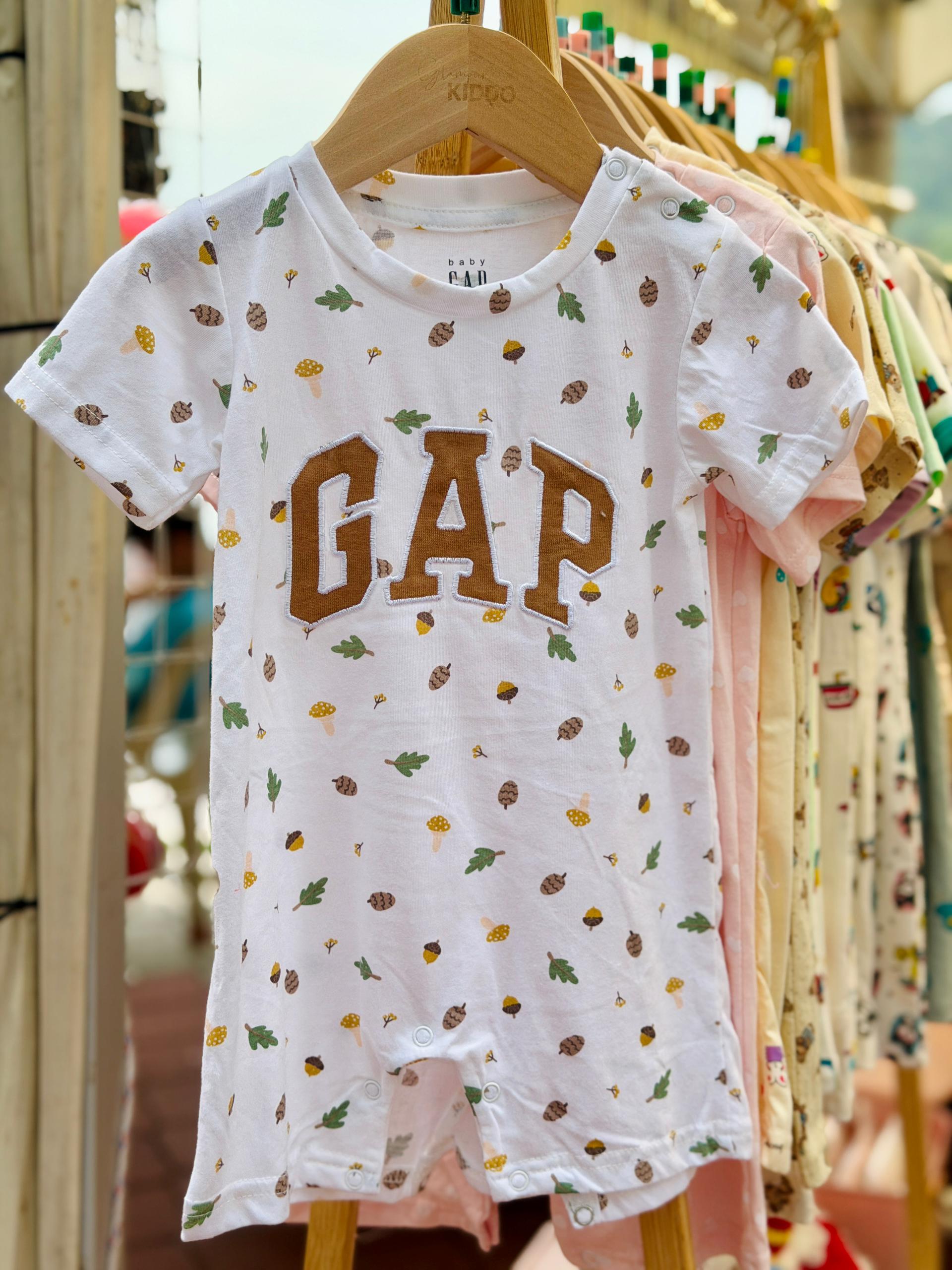 Baby GAP White Bodysuit with Woodland Print