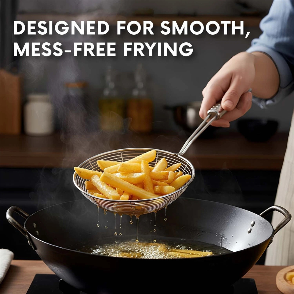 3pcs 不鏽鋼漏勺 九珠線漏（A）14cm+16cm+18cm 3個一套 UB0279