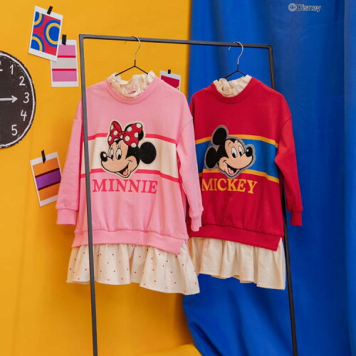 🆕【⭐訂購⭐】 🌀#Mickey / #Minnie 假2件疊層 刺繡貼片 衛衣連身裙［2款選］🌀[ELJA-0019][261102]