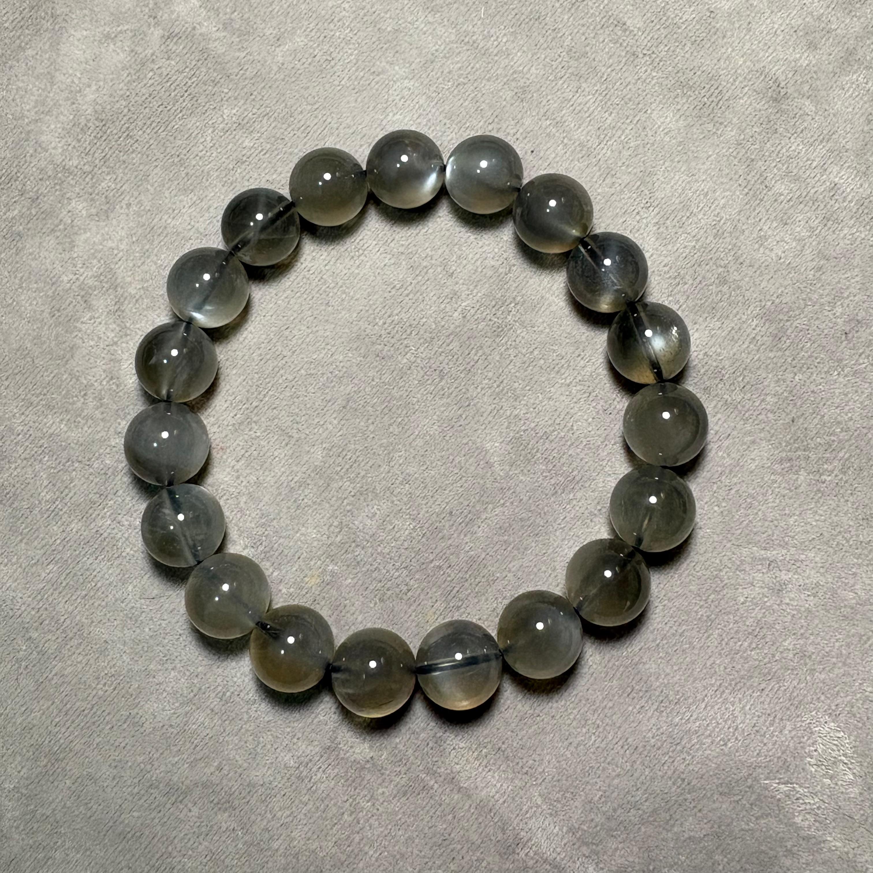 黑月亮石手串 No.4558 規格：10.5 mm 珠16cm手圍