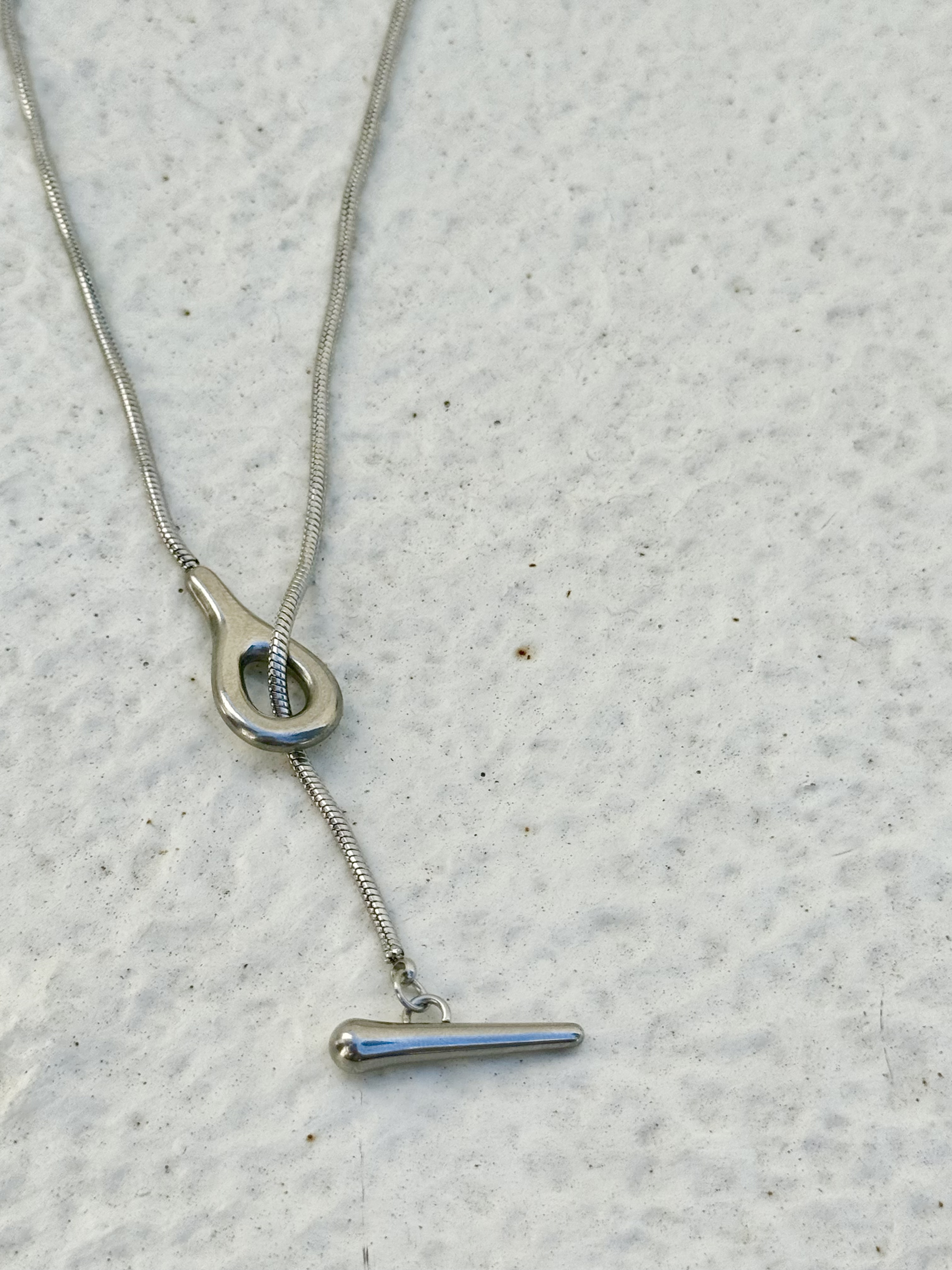 Sliver water drop stainless necklace