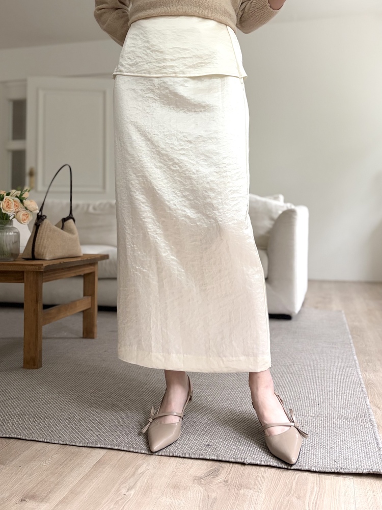 Layering Satin Skirt (Cream)