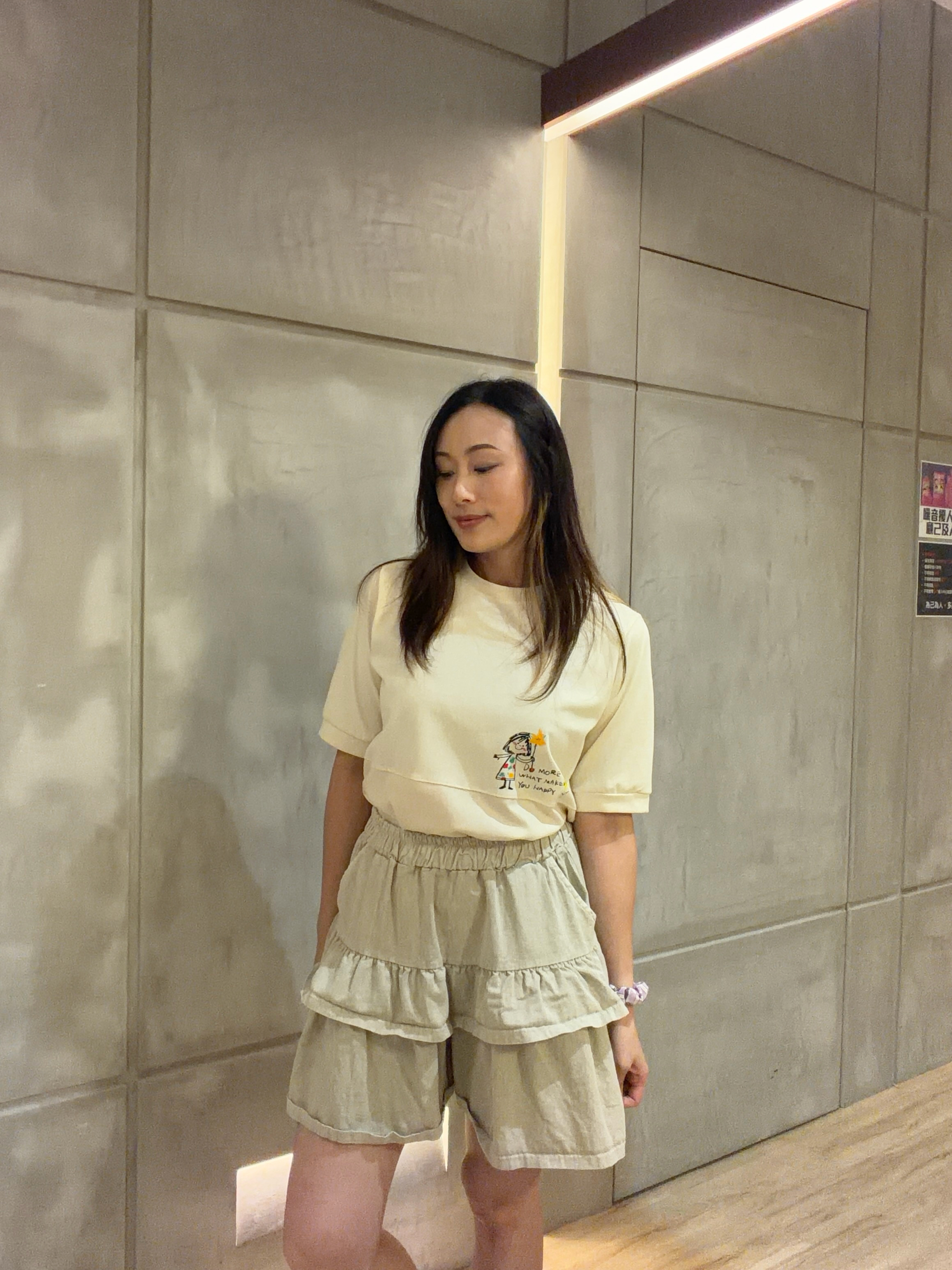 米色圖案Tee 