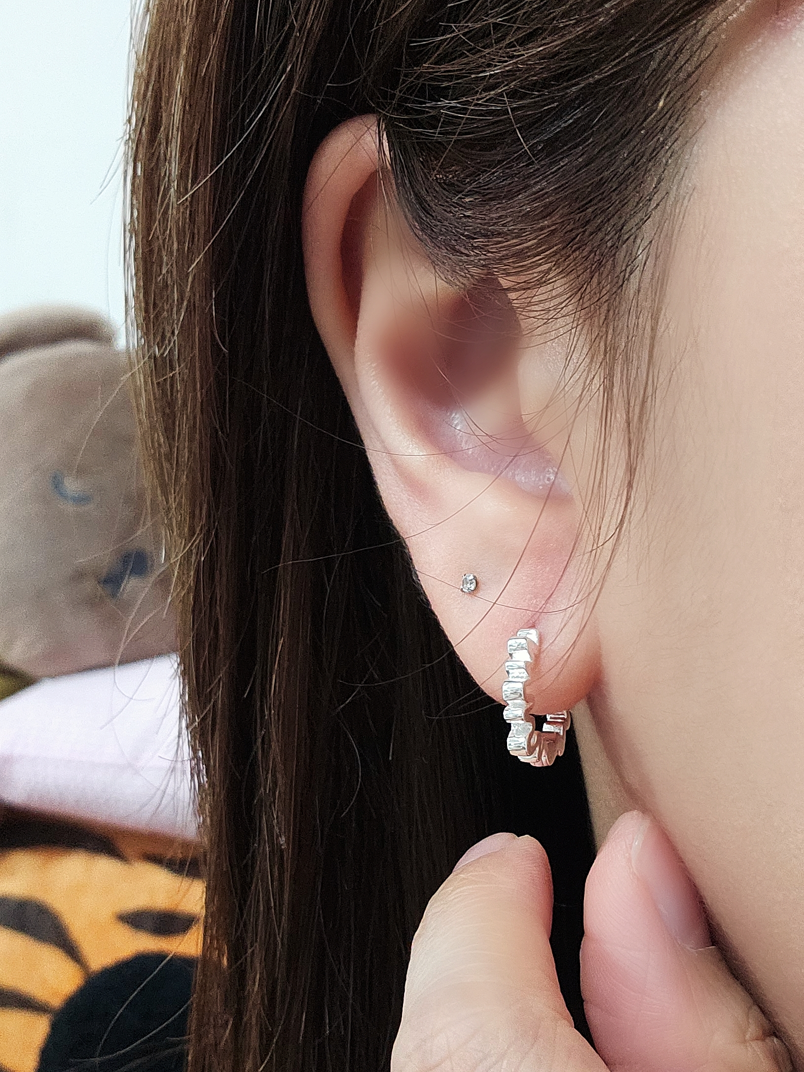 S925 - EE0323 Twist Flow Hoops Earrings 